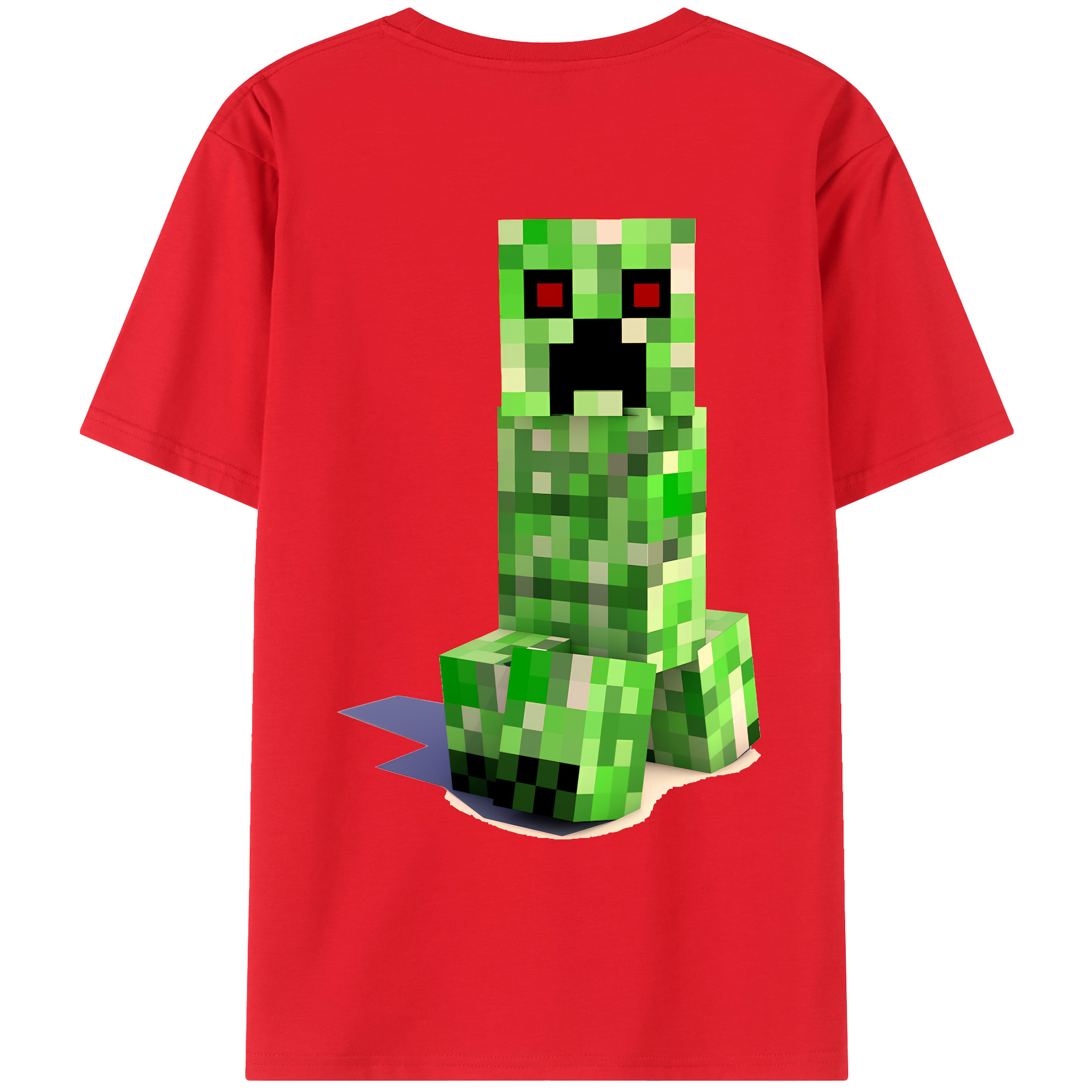 （画像用） マインクラフト ブロックの世界 Minecraft MC Block world レディース半袖Tシャツ(バックプリント)