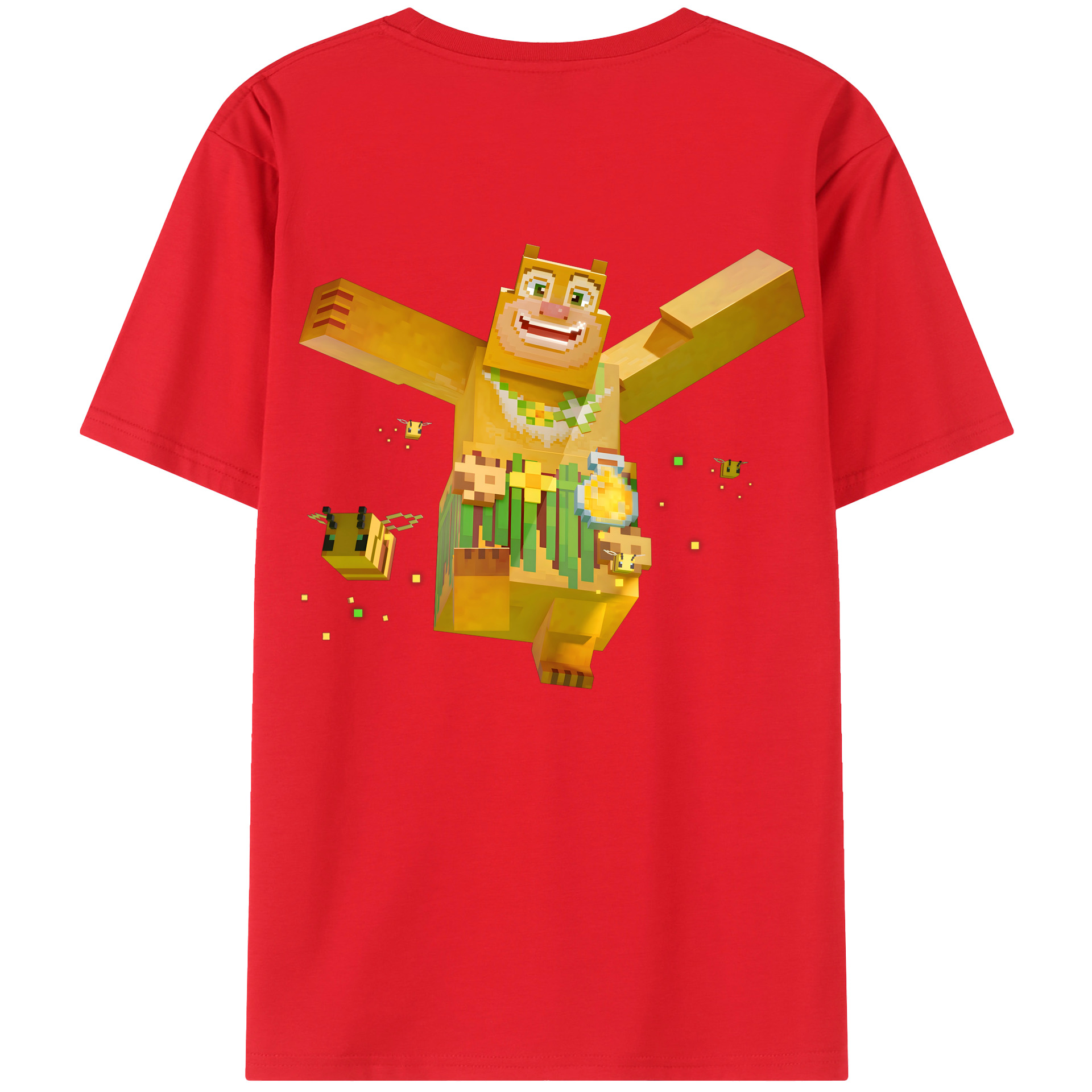 （画像用） マインクラフト ブロックの世界 Minecraft MC Block world レディース半袖Tシャツ(バックプリント)