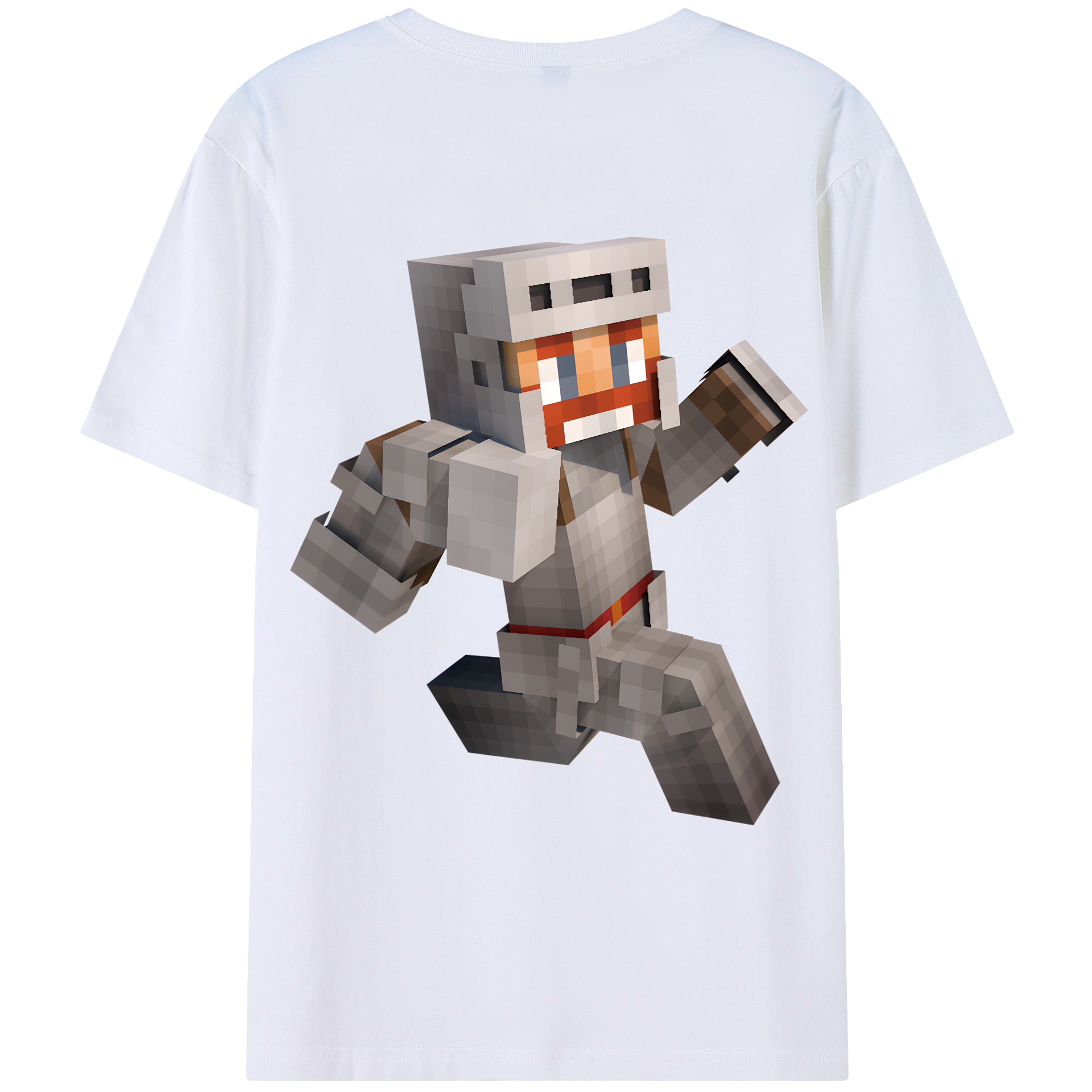 （画像用） マインクラフト ブロックの世界 Minecraft MC Block world レディース半袖Tシャツ(バックプリント)