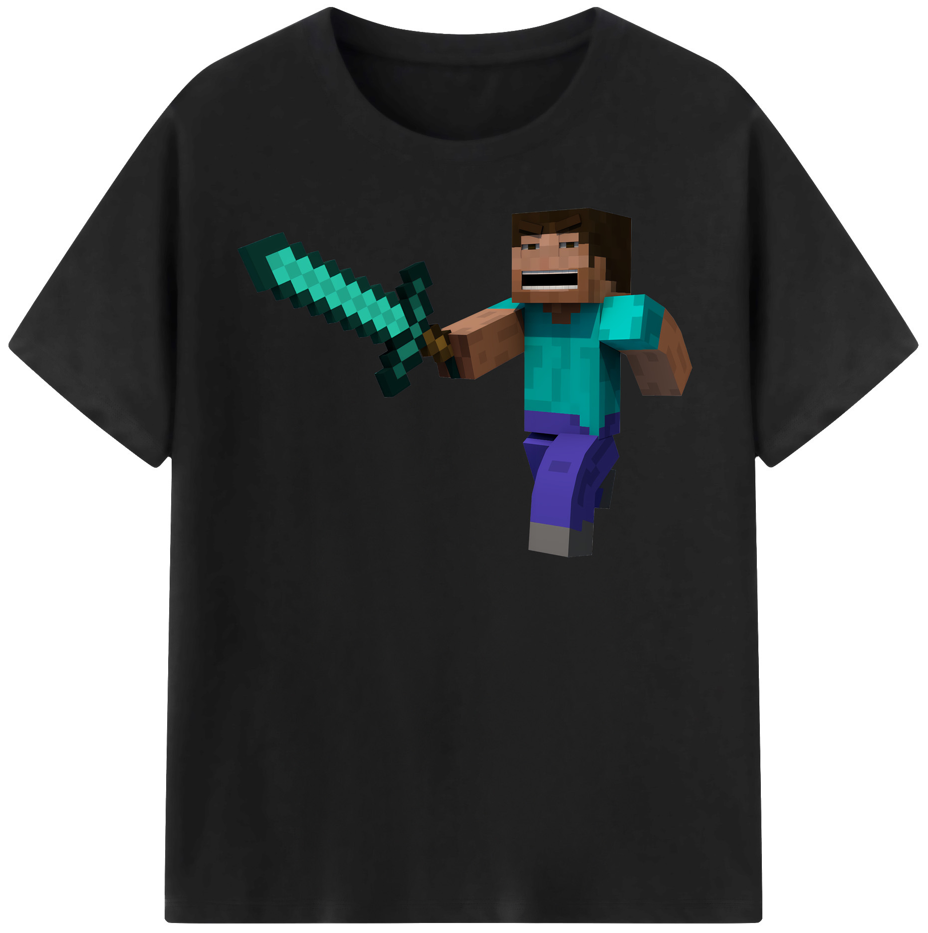 （画像用） マインクラフト ブロックの世界 Minecraft MC Block world レディースカジュアルプリントTシャツ（綿100％）