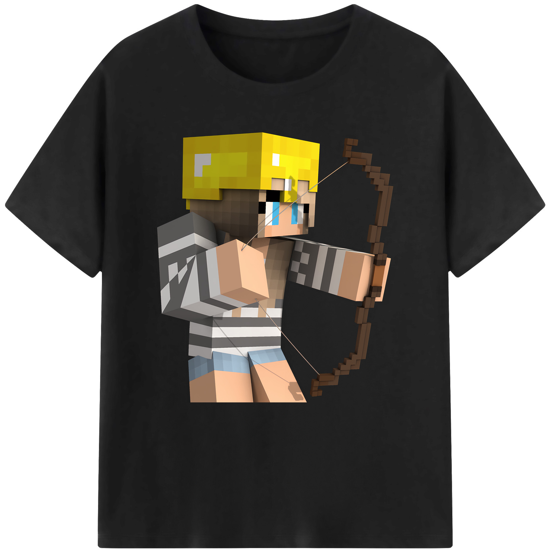 （画像用） マインクラフト ブロックの世界 Minecraft MC Block world レディースカジュアルプリントTシャツ（綿100％）