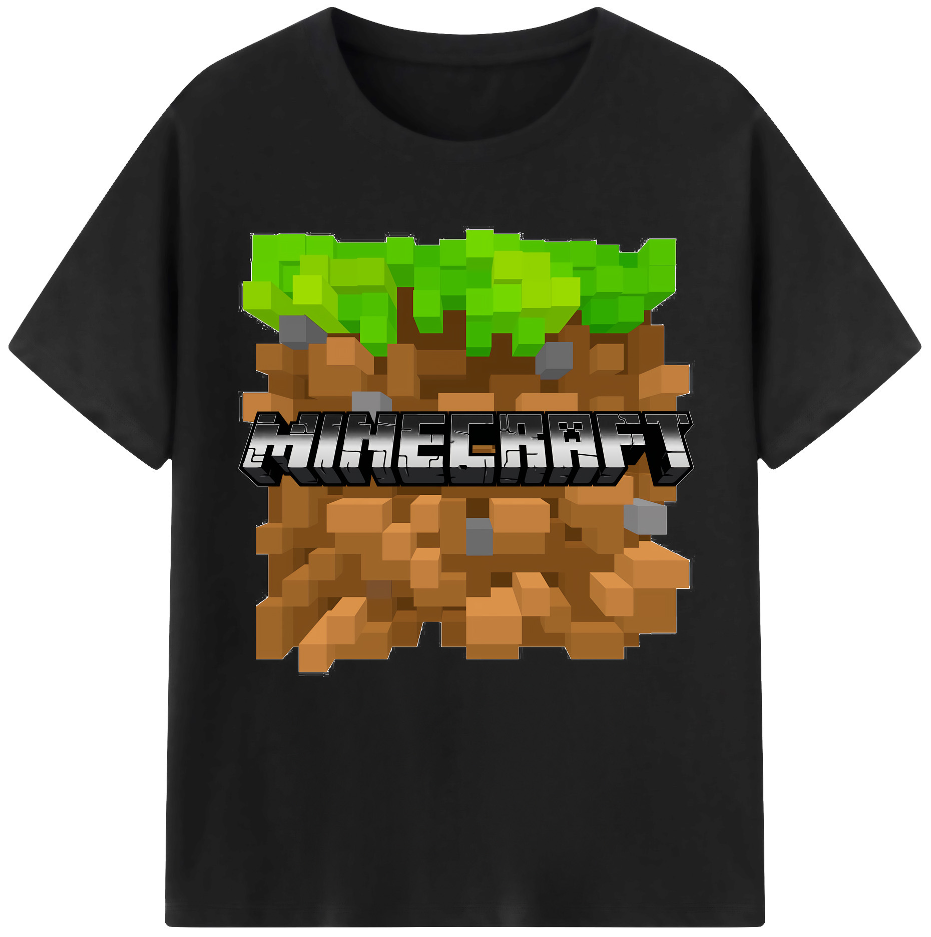 （画像用） マインクラフト ブロックの世界 Minecraft MC Block world レディースカジュアルプリントTシャツ（綿100％）