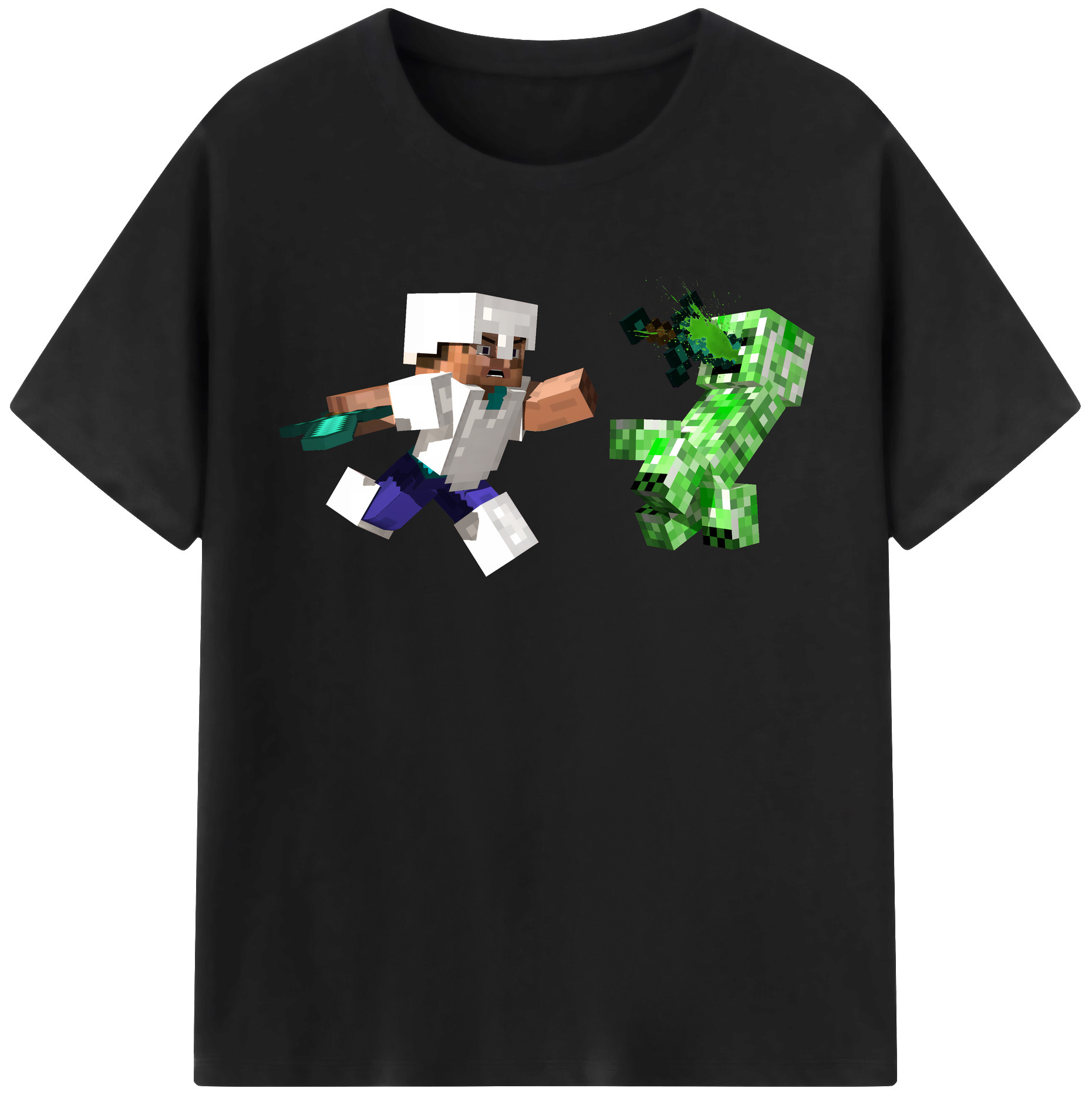 （画像用） マインクラフト ブロックの世界 Minecraft MC Block world レディースカジュアルプリントTシャツ（綿100％）