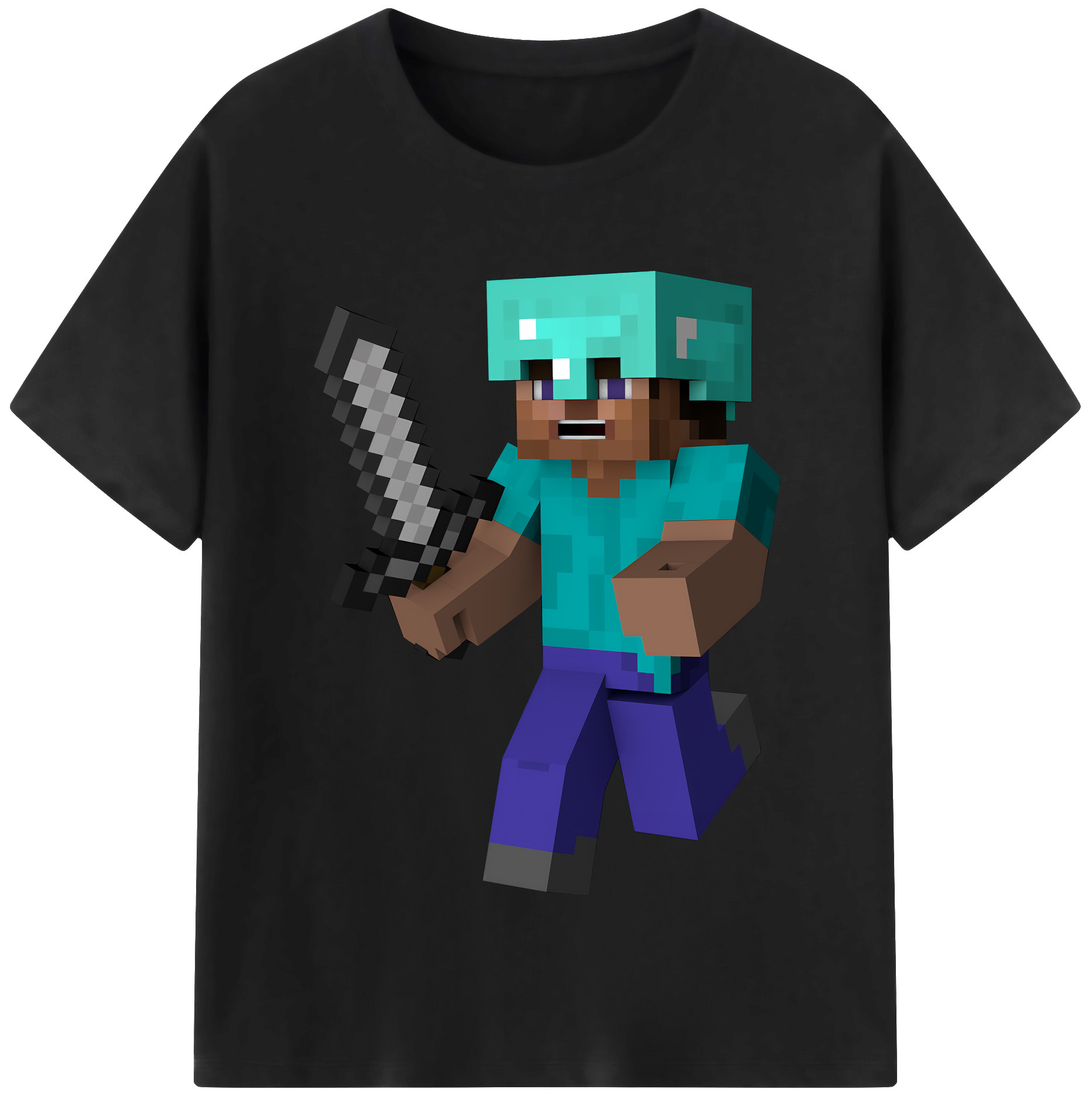 （画像用） マインクラフト ブロックの世界 Minecraft MC Block world レディースカジュアルプリントTシャツ（綿100％）