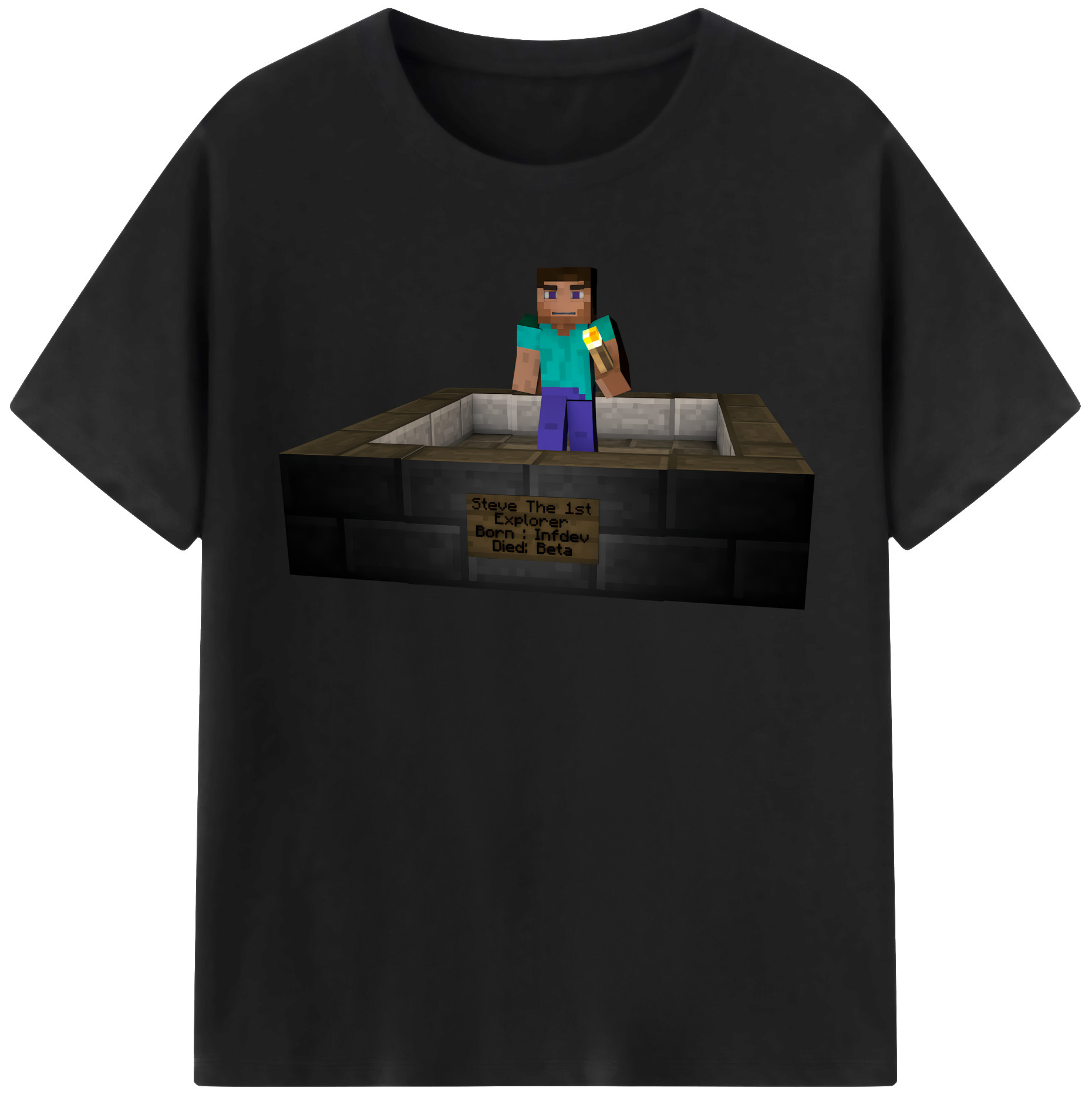 （画像用） マインクラフト ブロックの世界 Minecraft MC Block world レディースカジュアルプリントTシャツ（綿100％）