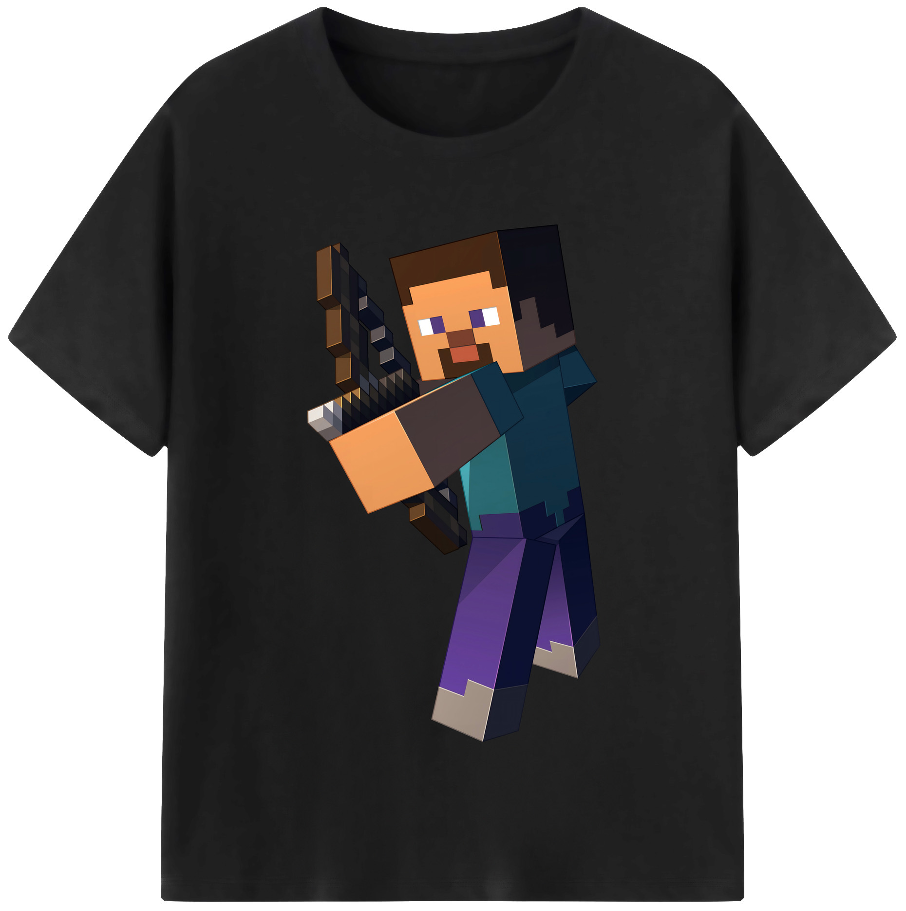 （画像用） マインクラフト ブロックの世界 Minecraft MC Block world レディースカジュアルプリントTシャツ（綿100％）