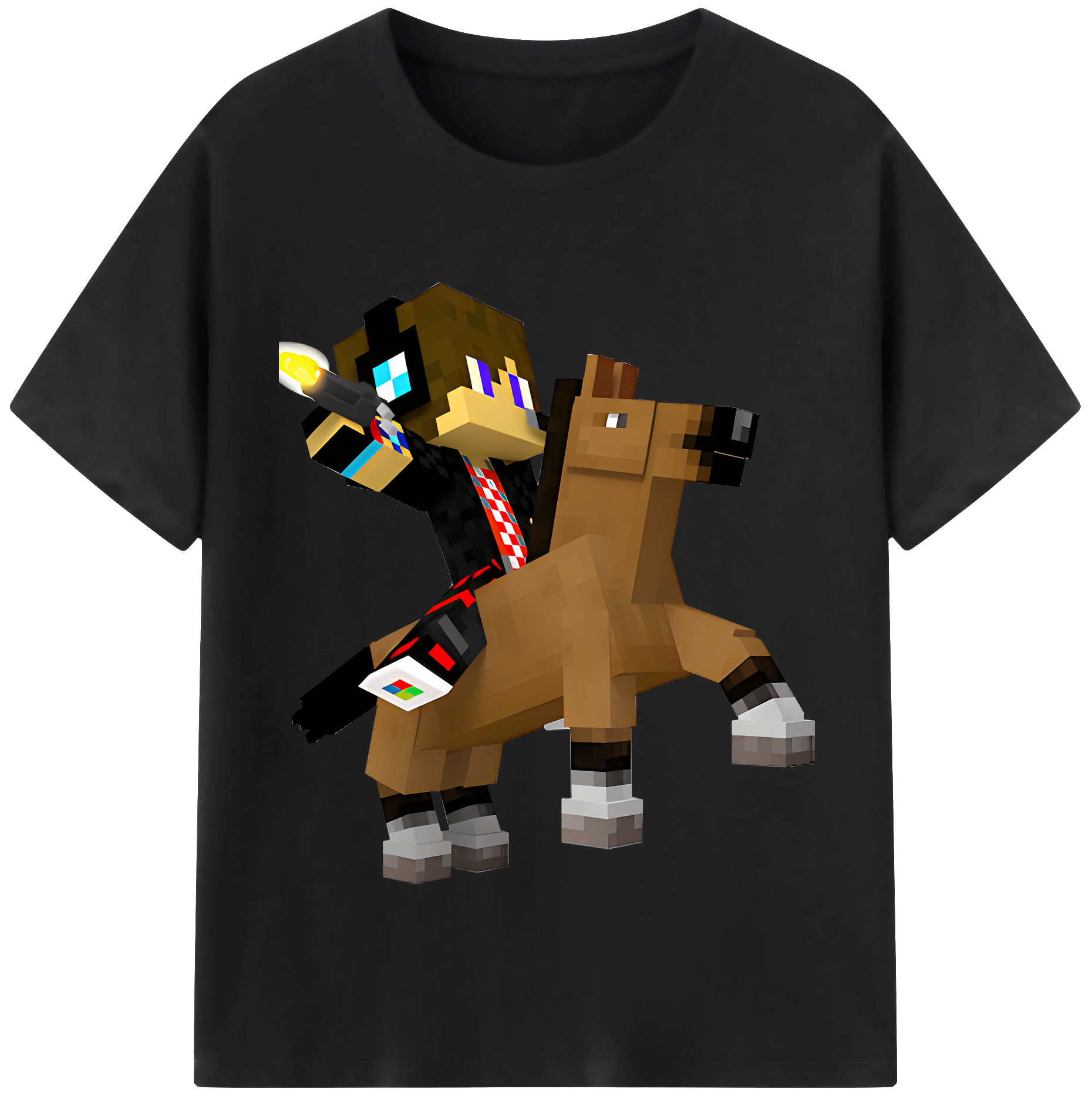 （画像用） マインクラフト ブロックの世界 Minecraft MC Block world レディースカジュアルプリントTシャツ（綿100％）