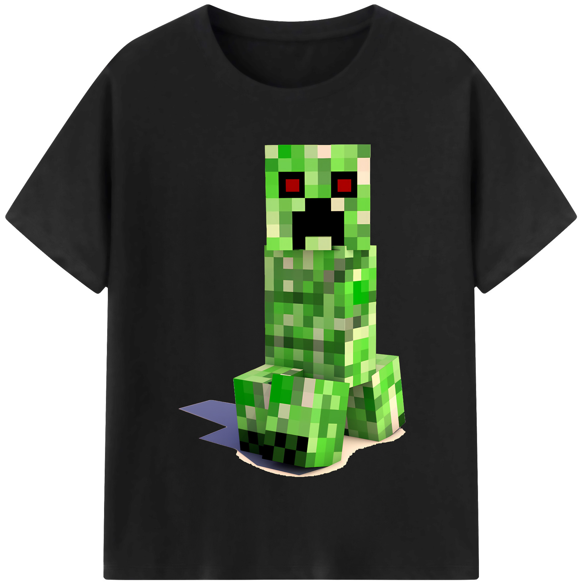 （画像用） マインクラフト ブロックの世界 Minecraft MC Block world レディースカジュアルプリントTシャツ（綿100％）