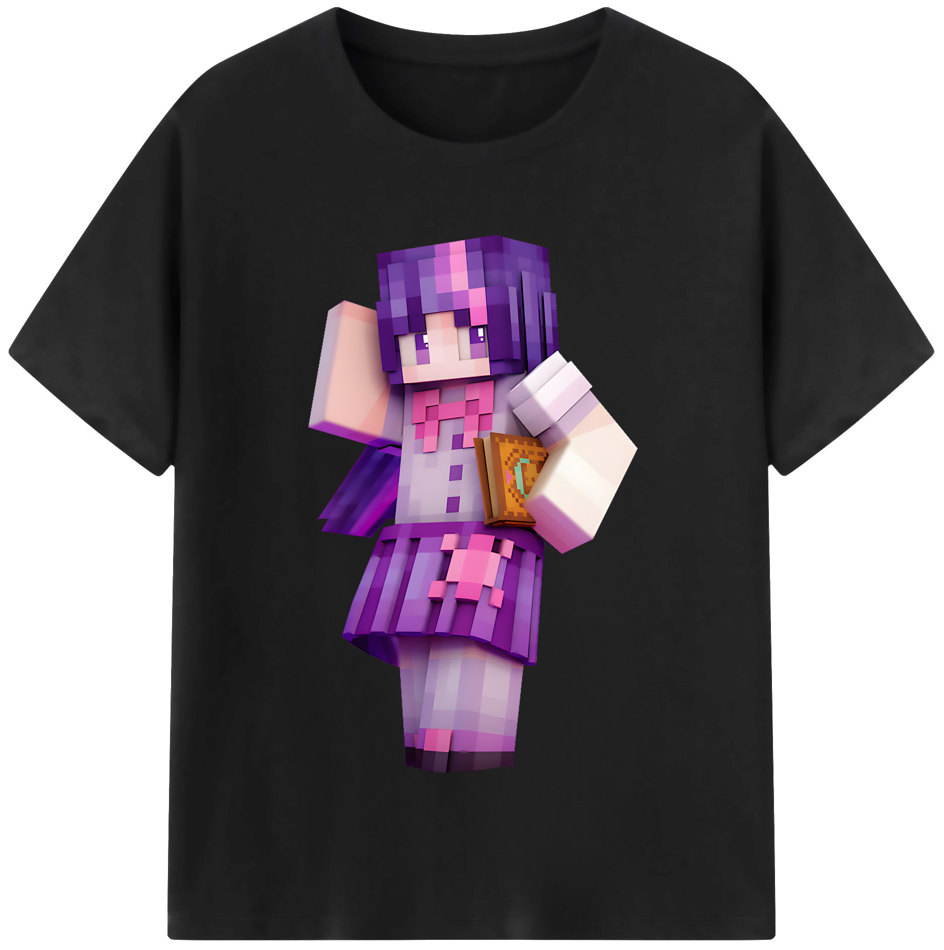 （画像用） マインクラフト ブロックの世界 Minecraft MC Block world レディースカジュアルプリントTシャツ（綿100％）