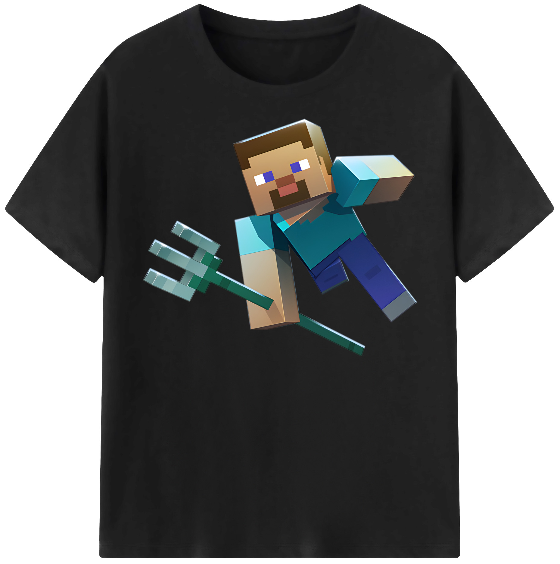 （画像用） マインクラフト ブロックの世界 Minecraft MC Block world レディースカジュアルプリントTシャツ（綿100％）
