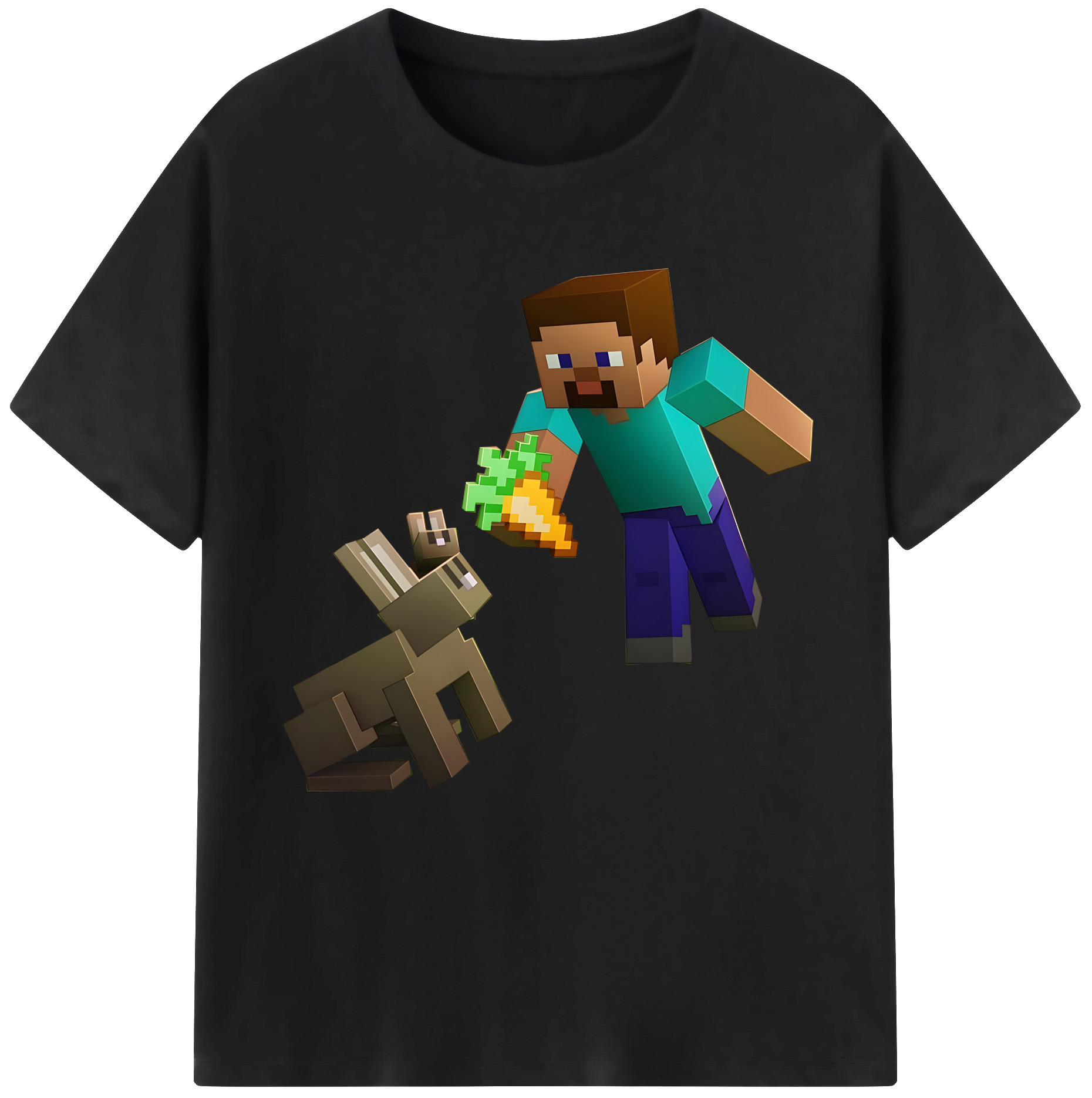 （画像用） マインクラフト ブロックの世界 Minecraft MC Block world レディースカジュアルプリントTシャツ（綿100％）
