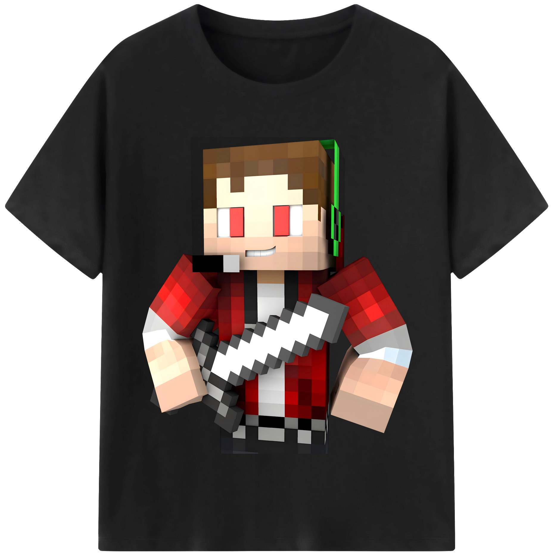 （画像用） マインクラフト ブロックの世界 Minecraft MC Block world レディースカジュアルプリントTシャツ（綿100％）