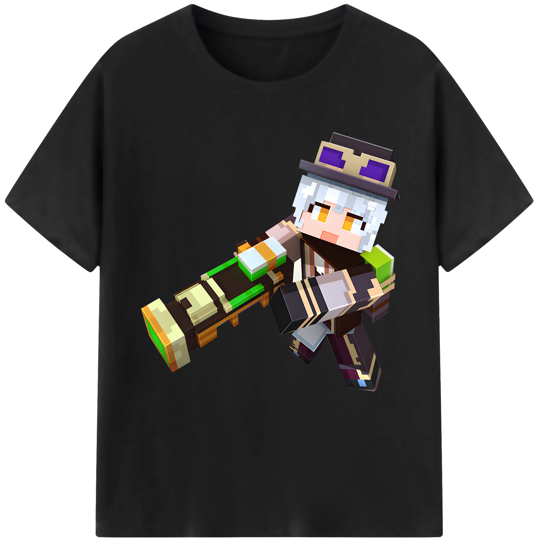 （画像用） マインクラフト ブロックの世界 Minecraft MC Block world レディースカジュアルプリントTシャツ（綿100％）