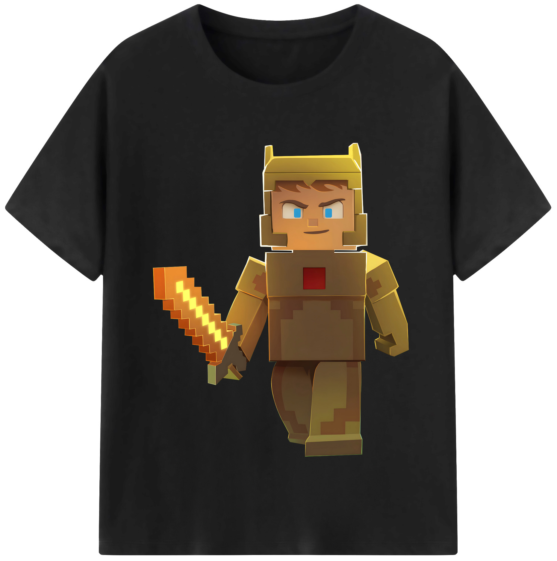 （画像用） マインクラフト ブロックの世界 Minecraft MC Block world レディースカジュアルプリントTシャツ（綿100％）