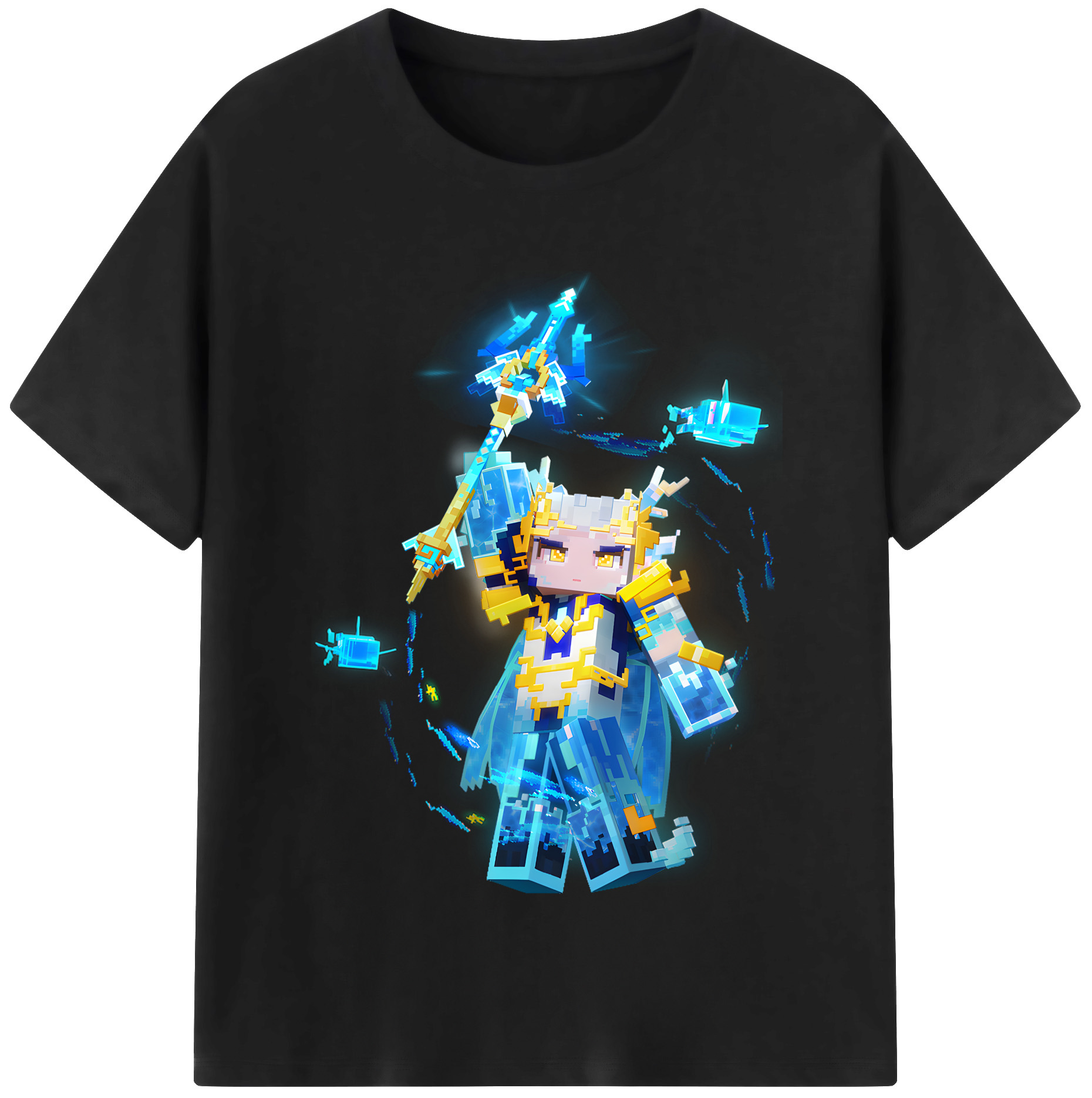 （画像用） マインクラフト ブロックの世界 Minecraft MC Block world レディースカジュアルプリントTシャツ（綿100％）