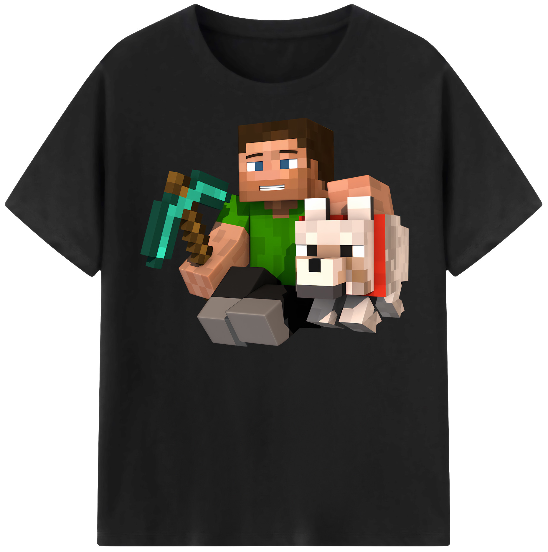 （画像用） マインクラフト ブロックの世界 Minecraft MC Block world レディースカジュアルプリントTシャツ（綿100％）