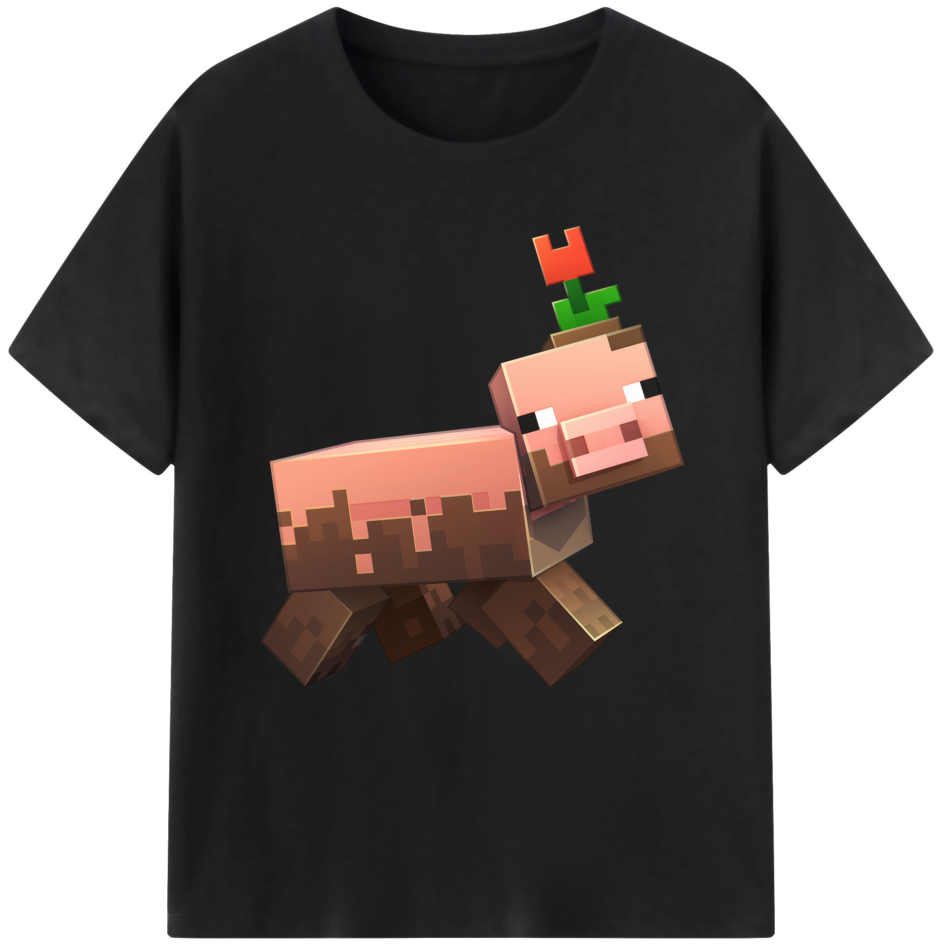 （画像用） マインクラフト ブロックの世界 Minecraft MC Block world レディースカジュアルプリントTシャツ（綿100％）