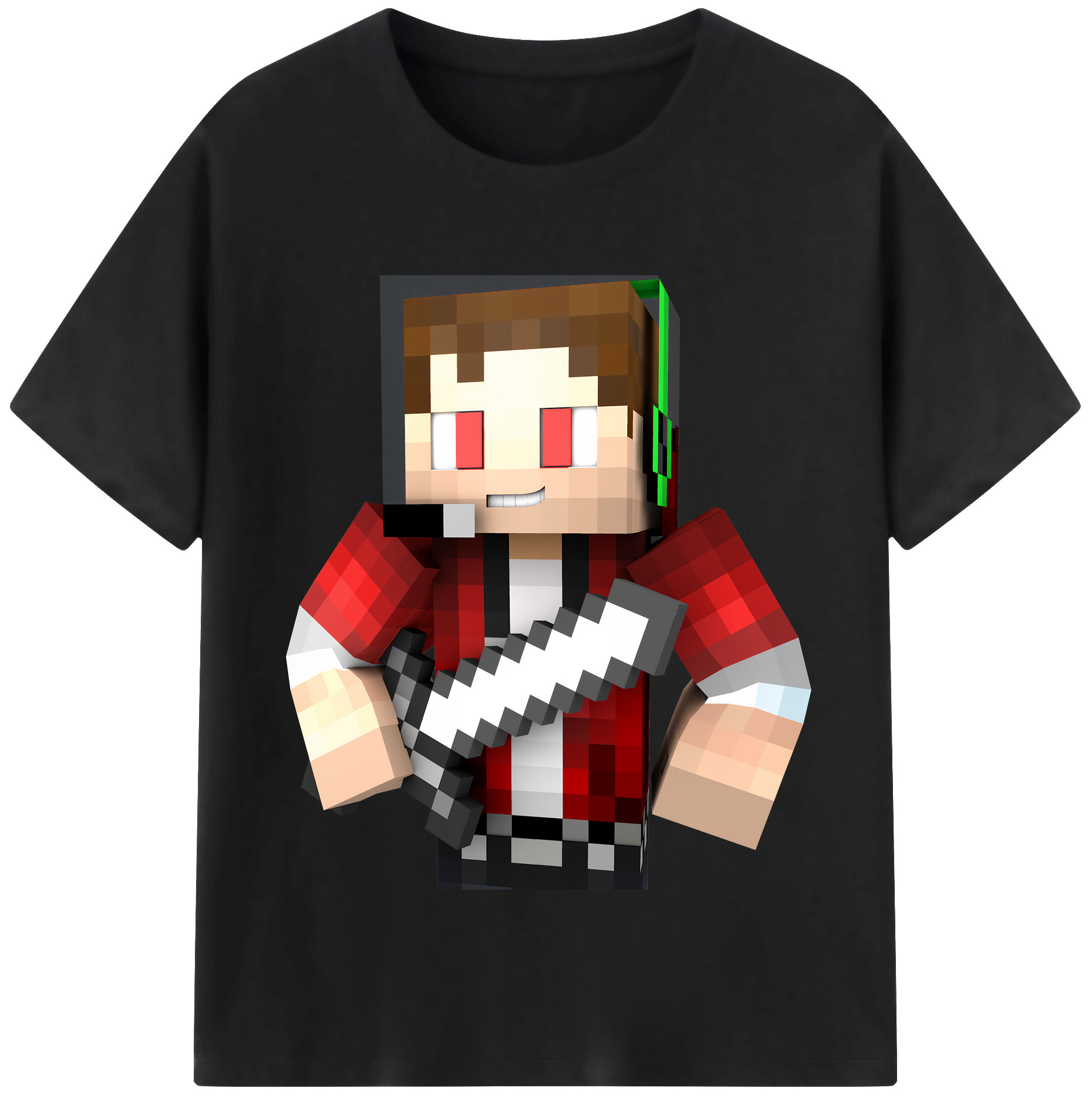 （画像用） マインクラフト ブロックの世界 Minecraft MC Block world レディースカジュアルプリントTシャツ（綿100％）