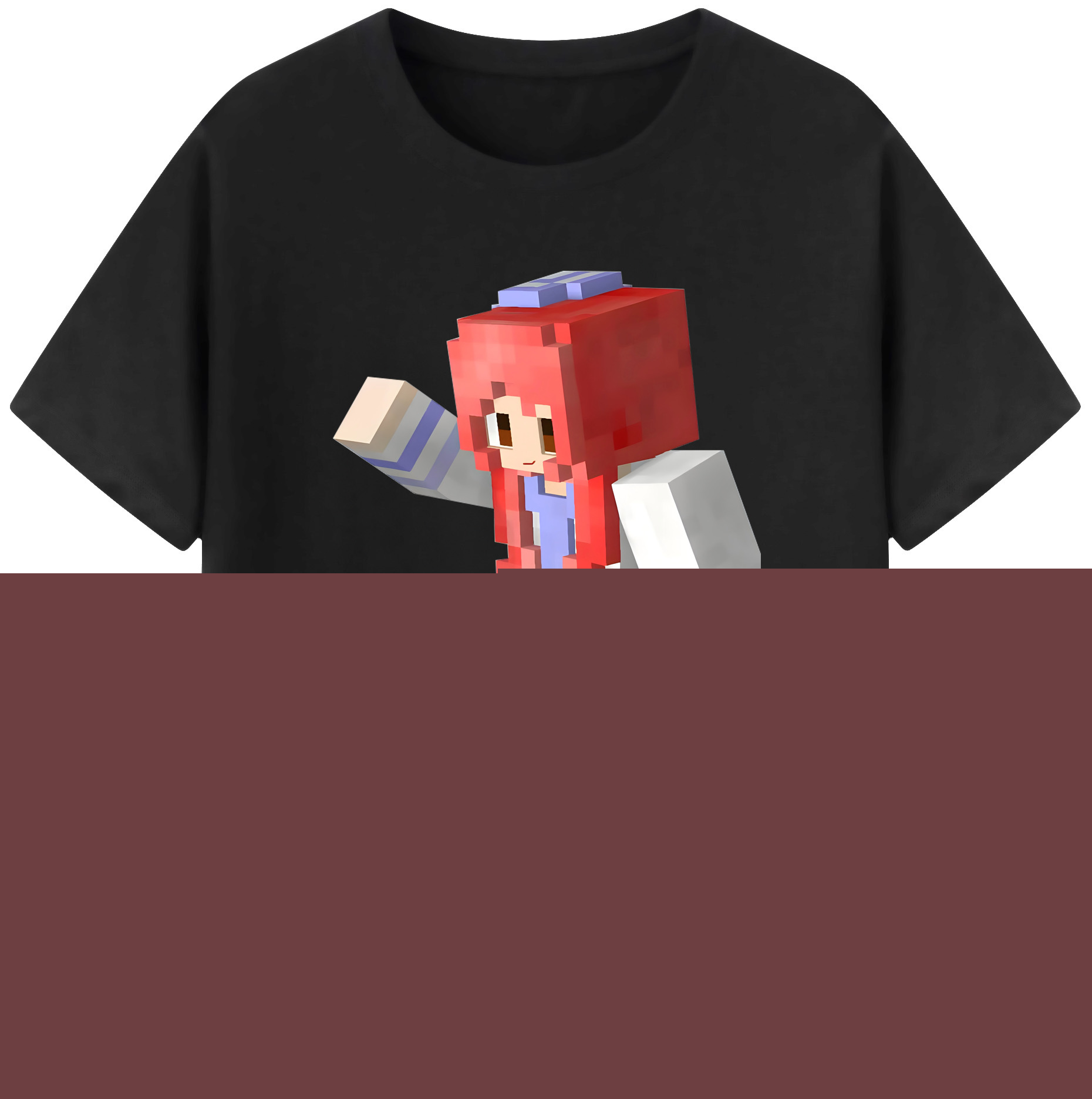 （画像用） マインクラフト ブロックの世界 Minecraft MC Block world レディースカジュアルプリントTシャツ（綿100％）