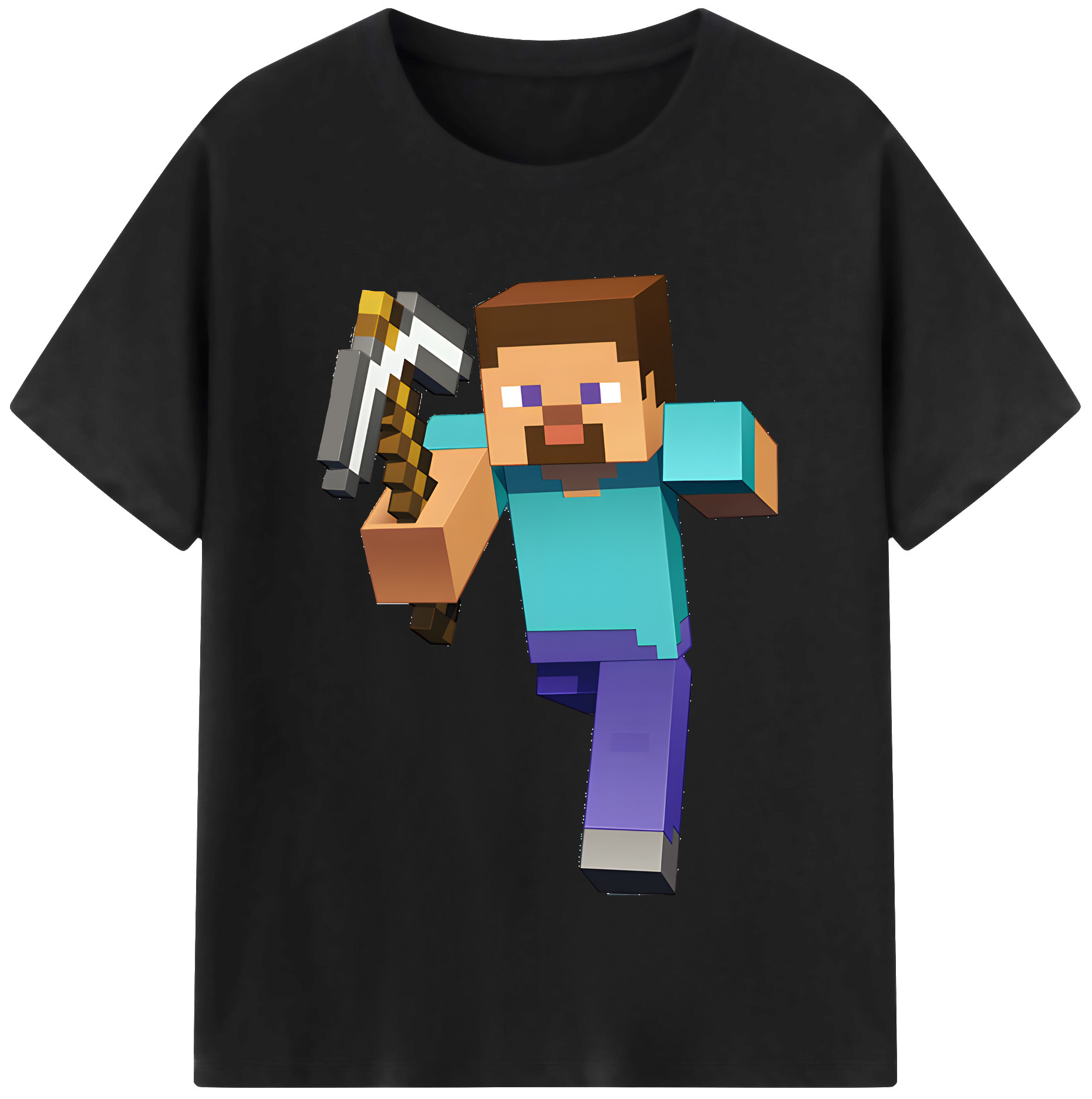 （画像用） マインクラフト ブロックの世界 Minecraft MC Block world レディースカジュアルプリントTシャツ（綿100％）