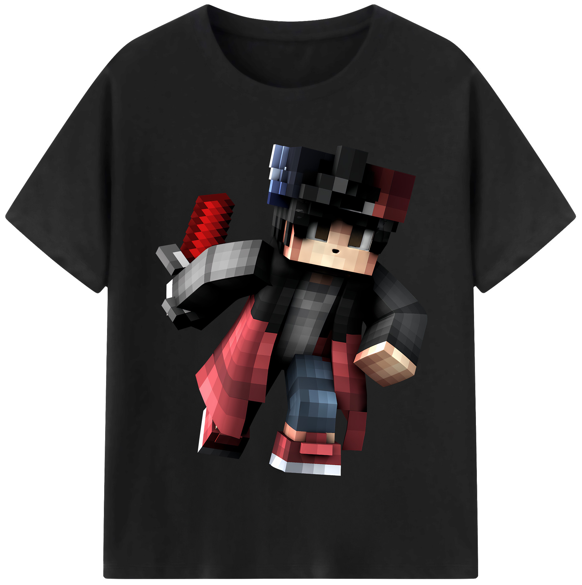 （画像用） マインクラフト ブロックの世界 Minecraft MC Block world レディースカジュアルプリントTシャツ（綿100％）