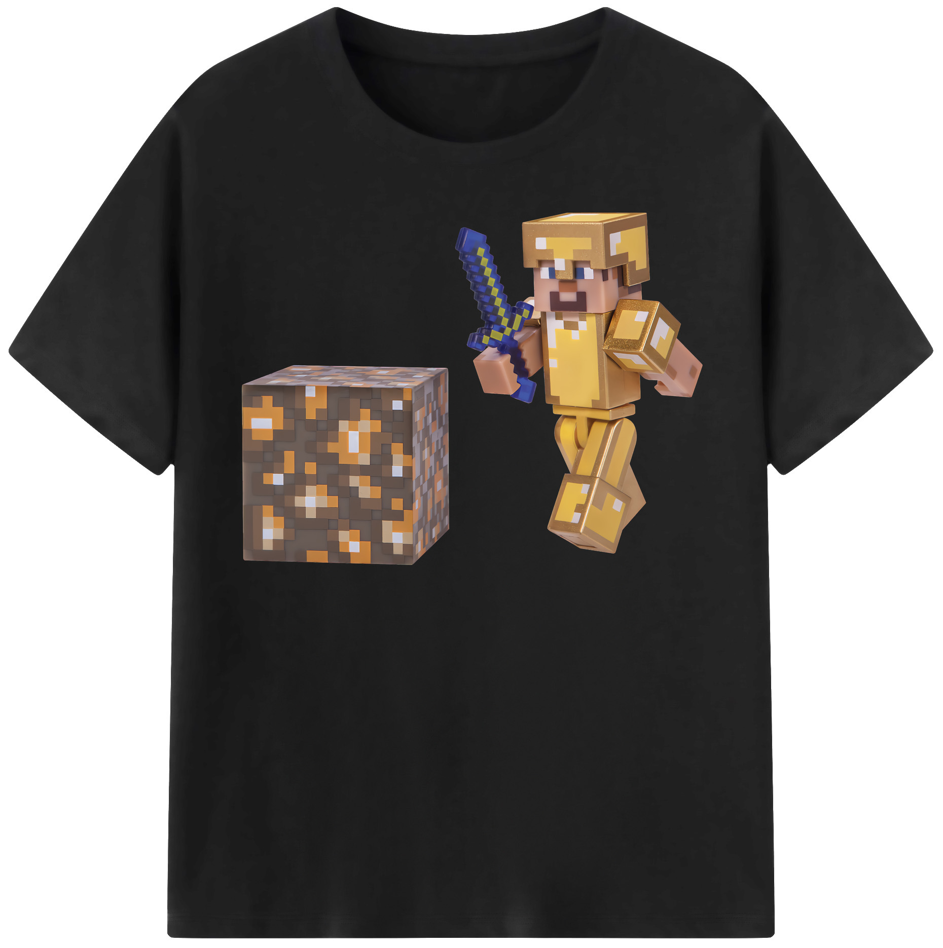 （画像用） マインクラフト ブロックの世界 Minecraft MC Block world レディースカジュアルプリントTシャツ（綿100％）