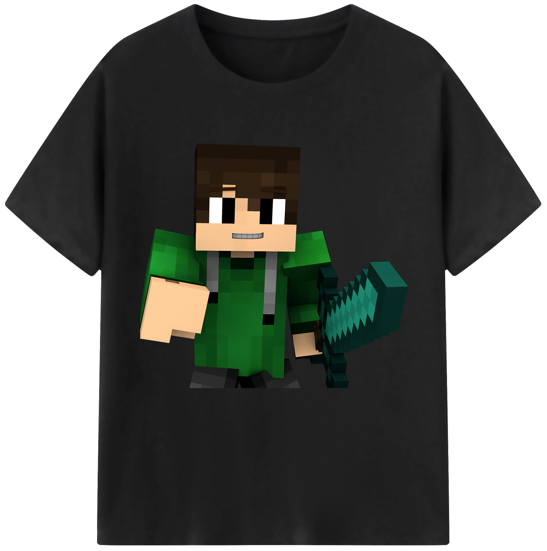 （画像用） マインクラフト ブロックの世界 Minecraft MC Block world レディースカジュアルプリントTシャツ（綿100％）