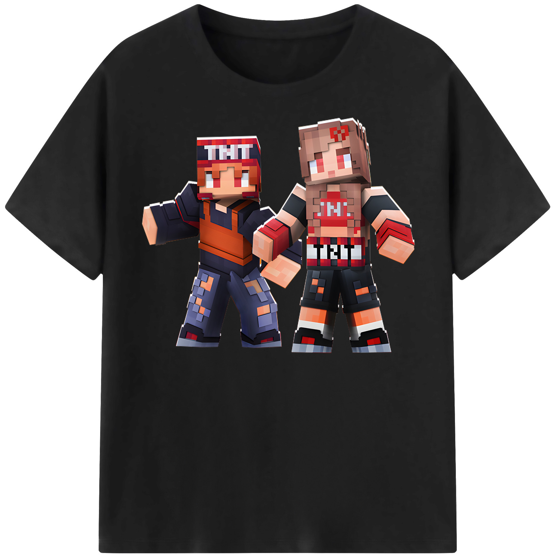 （画像用） マインクラフト ブロックの世界 Minecraft MC Block world レディースカジュアルプリントTシャツ（綿100％）