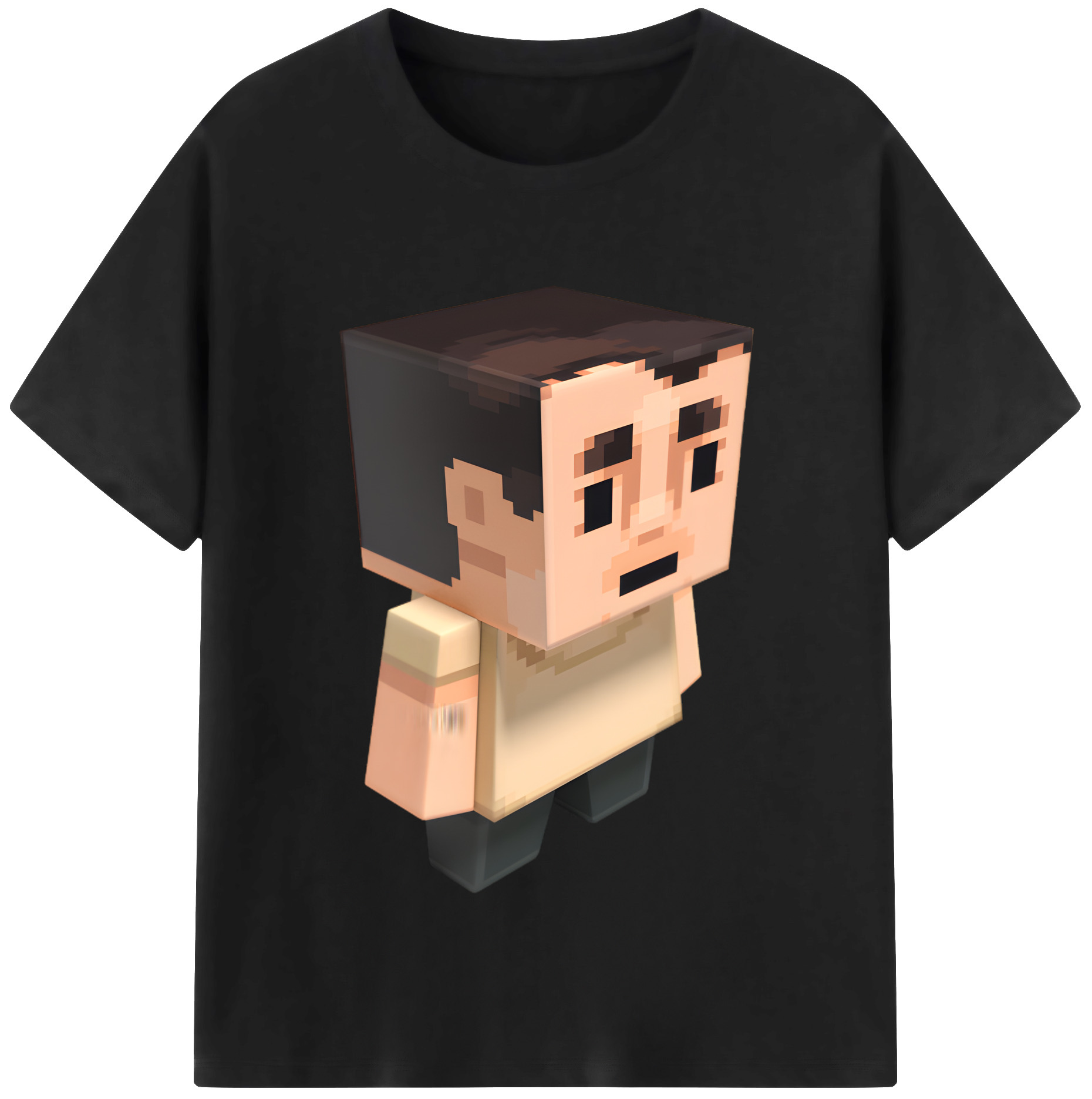 （画像用） マインクラフト ブロックの世界 Minecraft MC Block world レディースカジュアルプリントTシャツ（綿100％）