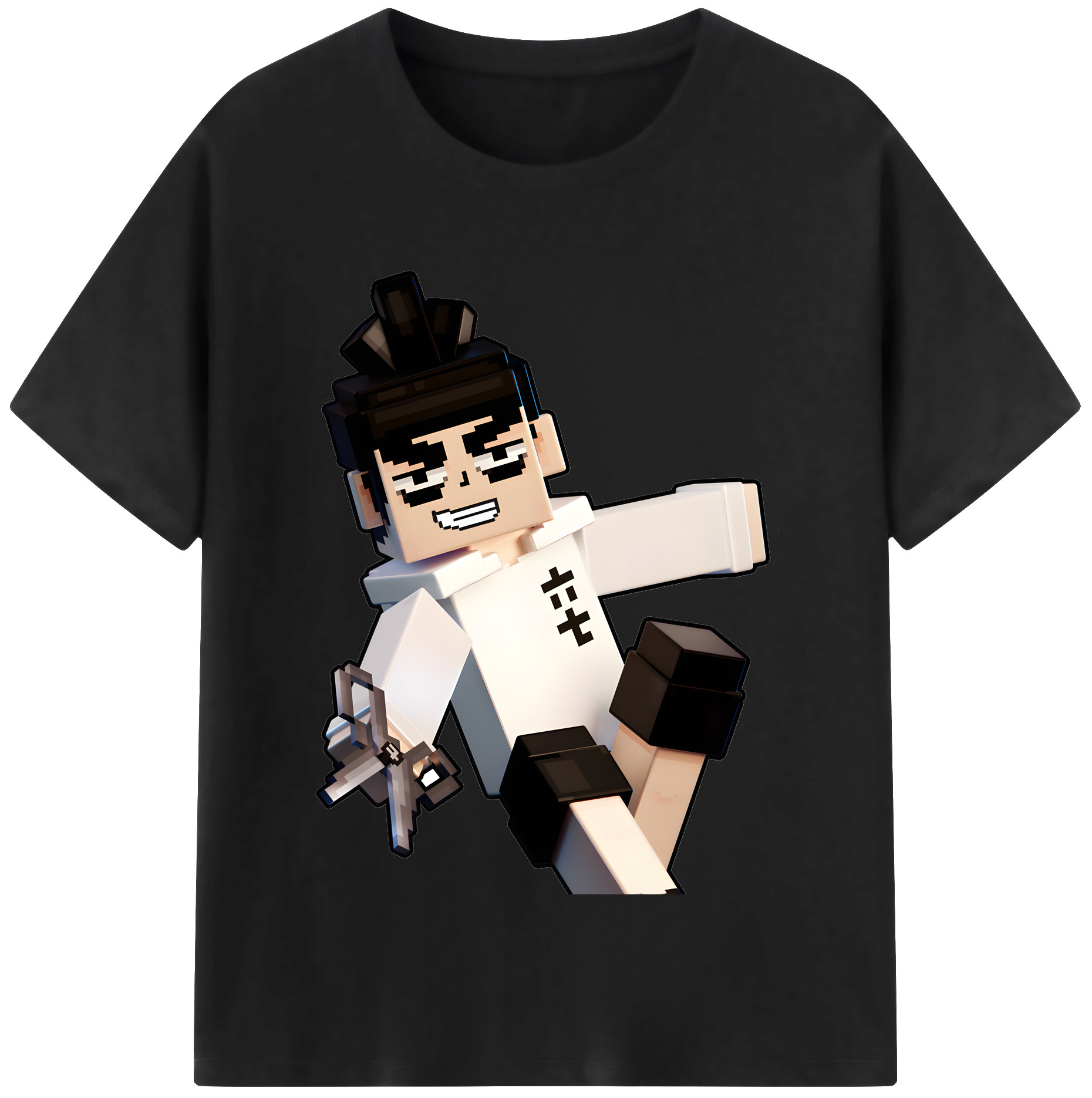 （画像用） マインクラフト ブロックの世界 Minecraft MC Block world レディースカジュアルプリントTシャツ（綿100％）