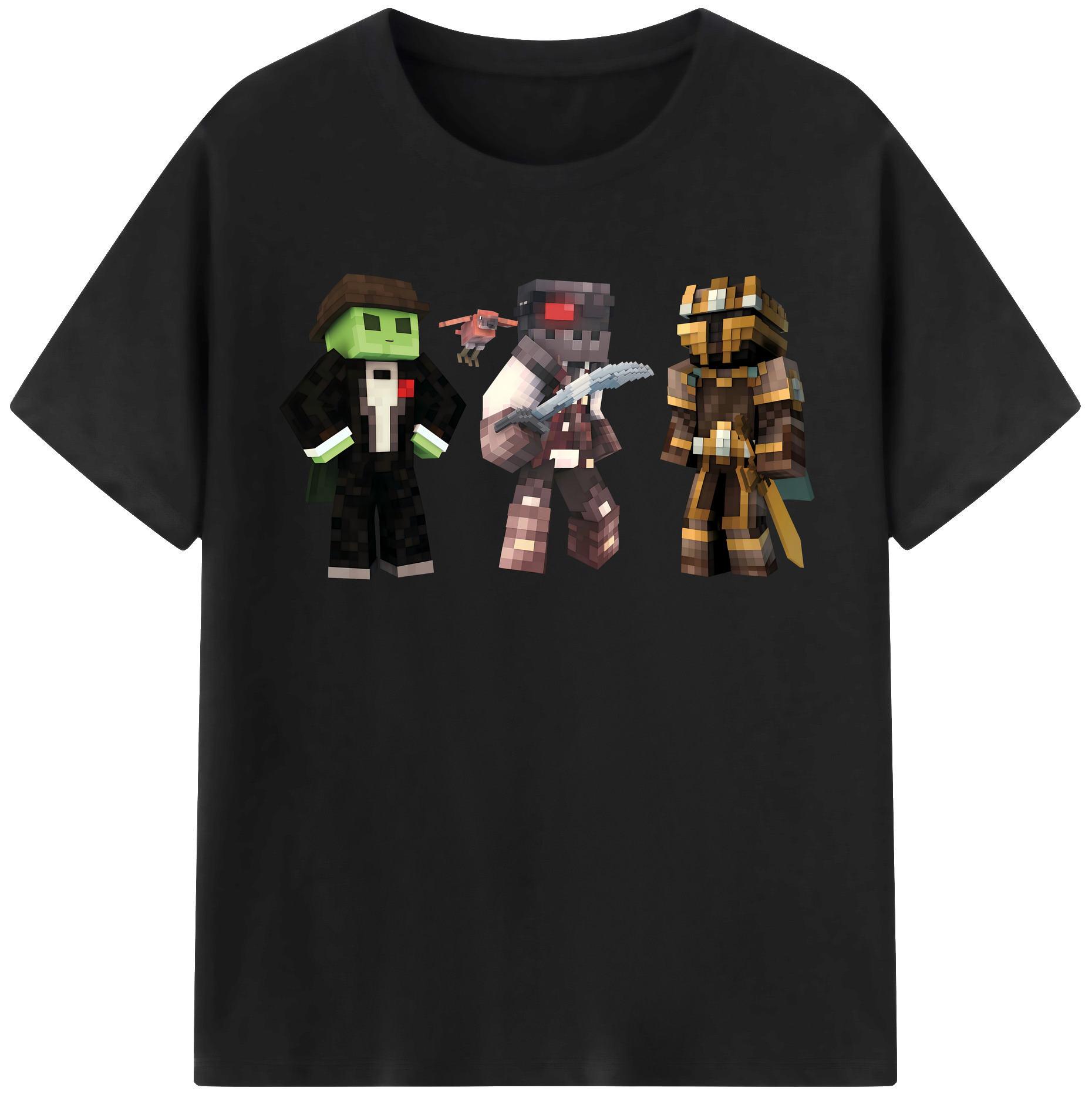 （画像用） マインクラフト ブロックの世界 Minecraft MC Block world レディースカジュアルプリントTシャツ（綿100％）