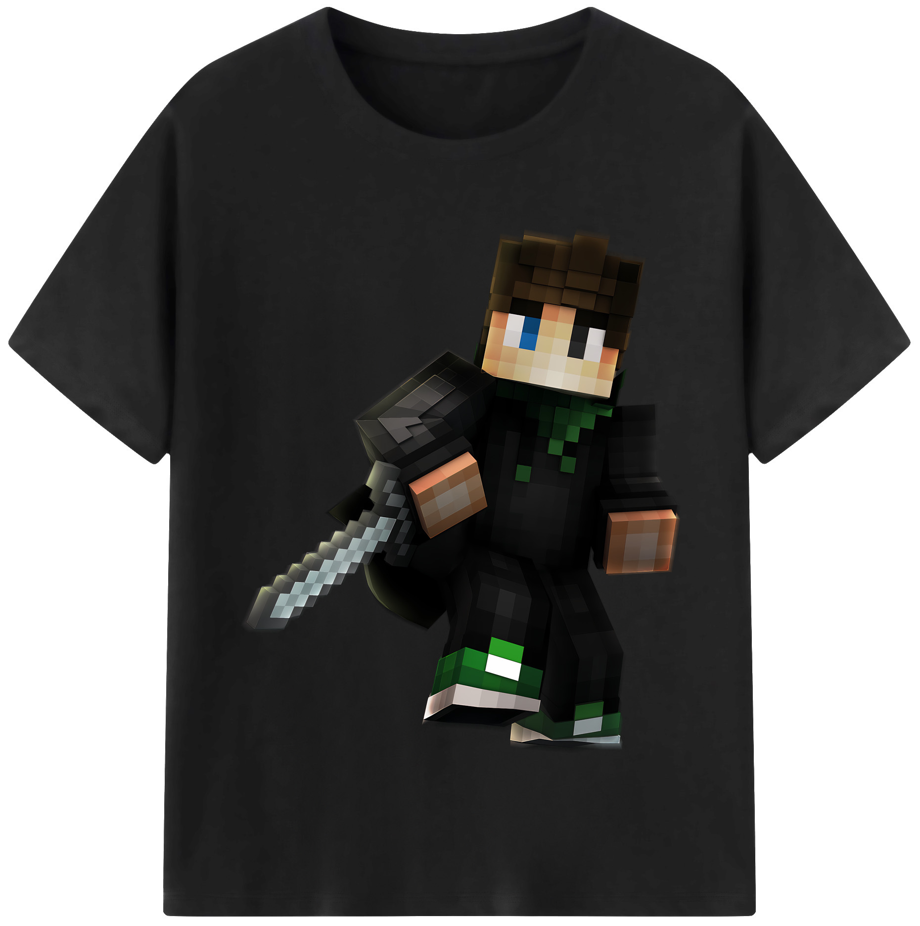 （画像用） マインクラフト ブロックの世界 Minecraft MC Block world レディースカジュアルプリントTシャツ（綿100％）