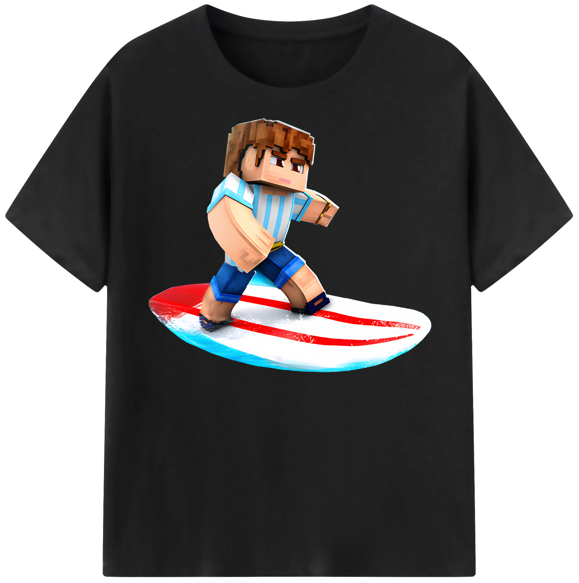 （画像用） マインクラフト ブロックの世界 Minecraft MC Block world レディースカジュアルプリントTシャツ（綿100％）