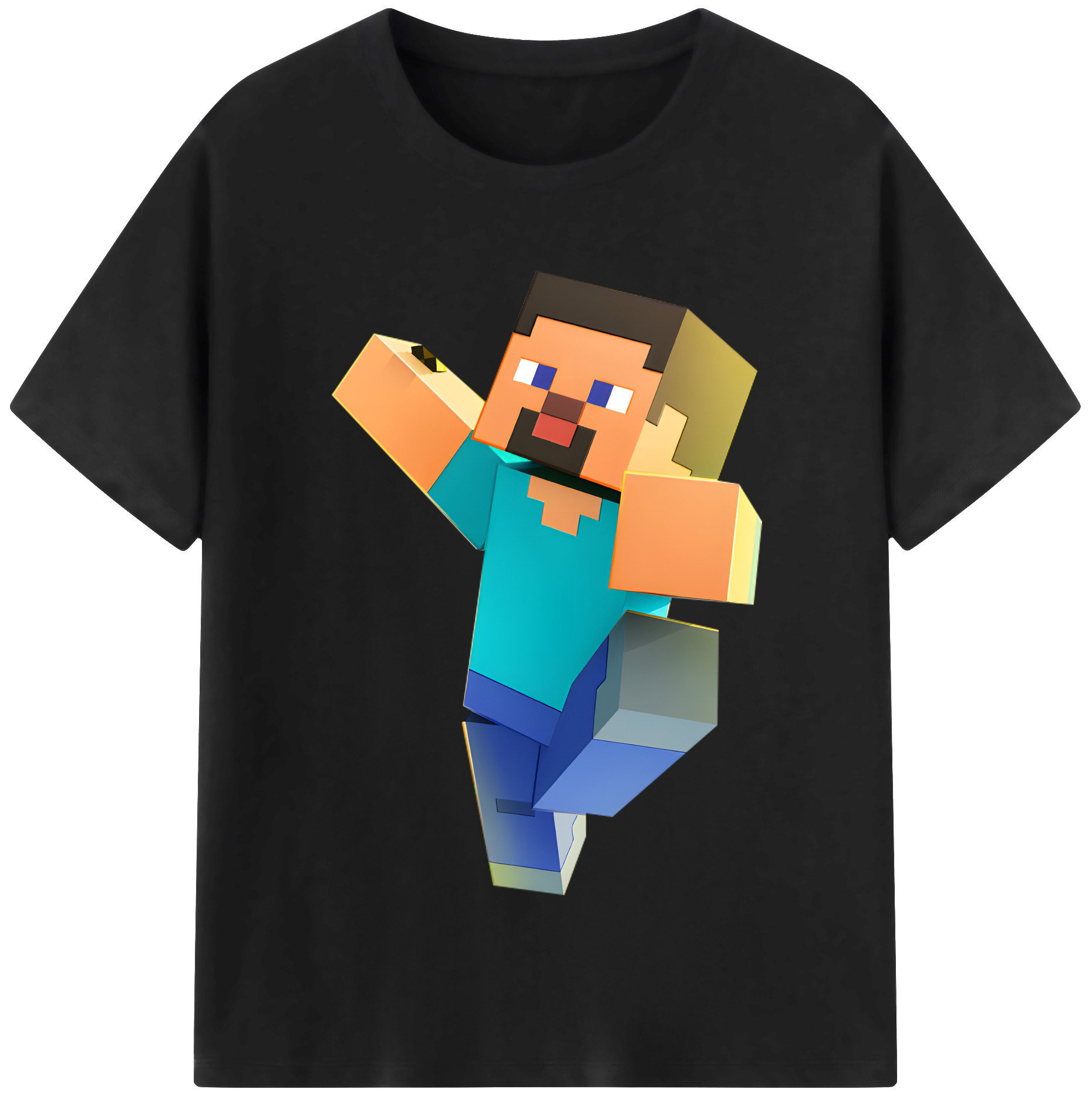 （画像用） マインクラフト ブロックの世界 Minecraft MC Block world レディースカジュアルプリントTシャツ（綿100％）