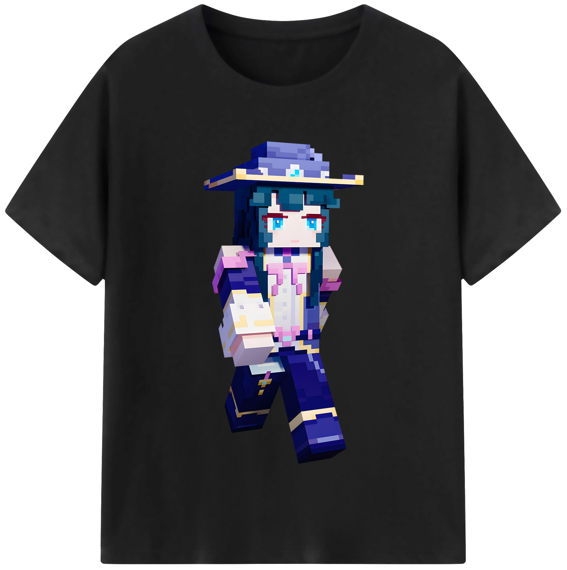 （画像用） マインクラフト ブロックの世界 Minecraft MC Block world レディースカジュアルプリントTシャツ（綿100％）