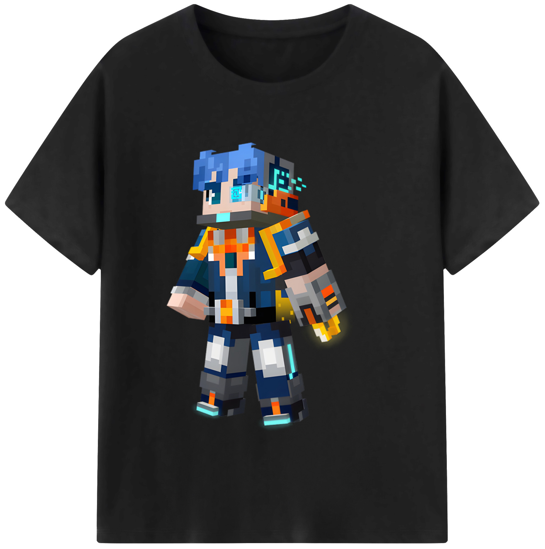 （画像用） マインクラフト ブロックの世界 Minecraft MC Block world レディースカジュアルプリントTシャツ（綿100％）
