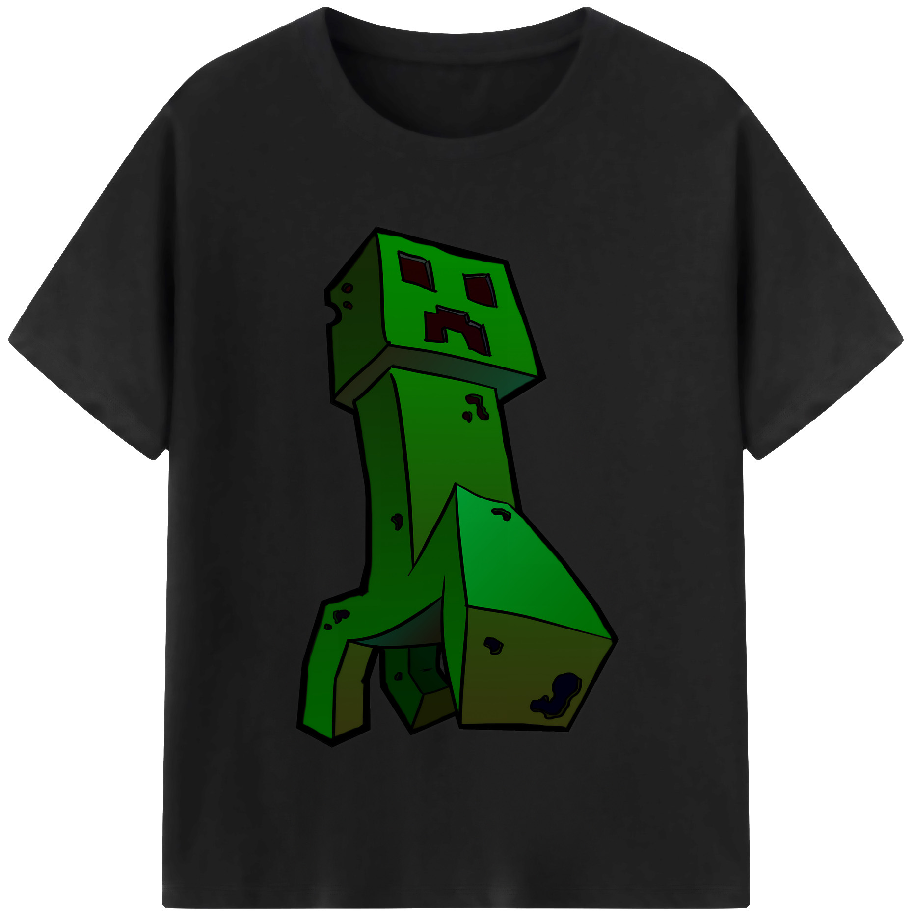 （画像用） マインクラフト ブロックの世界 Minecraft MC Block world レディースカジュアルプリントTシャツ（綿100％）