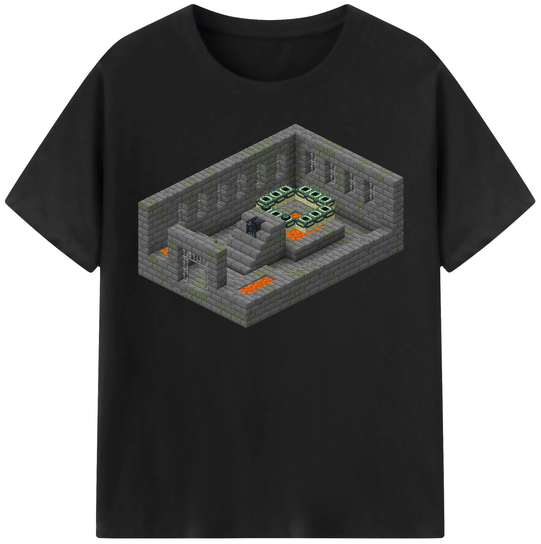 （画像用） マインクラフト ブロックの世界 Minecraft MC Block world レディースカジュアルプリントTシャツ（綿100％）