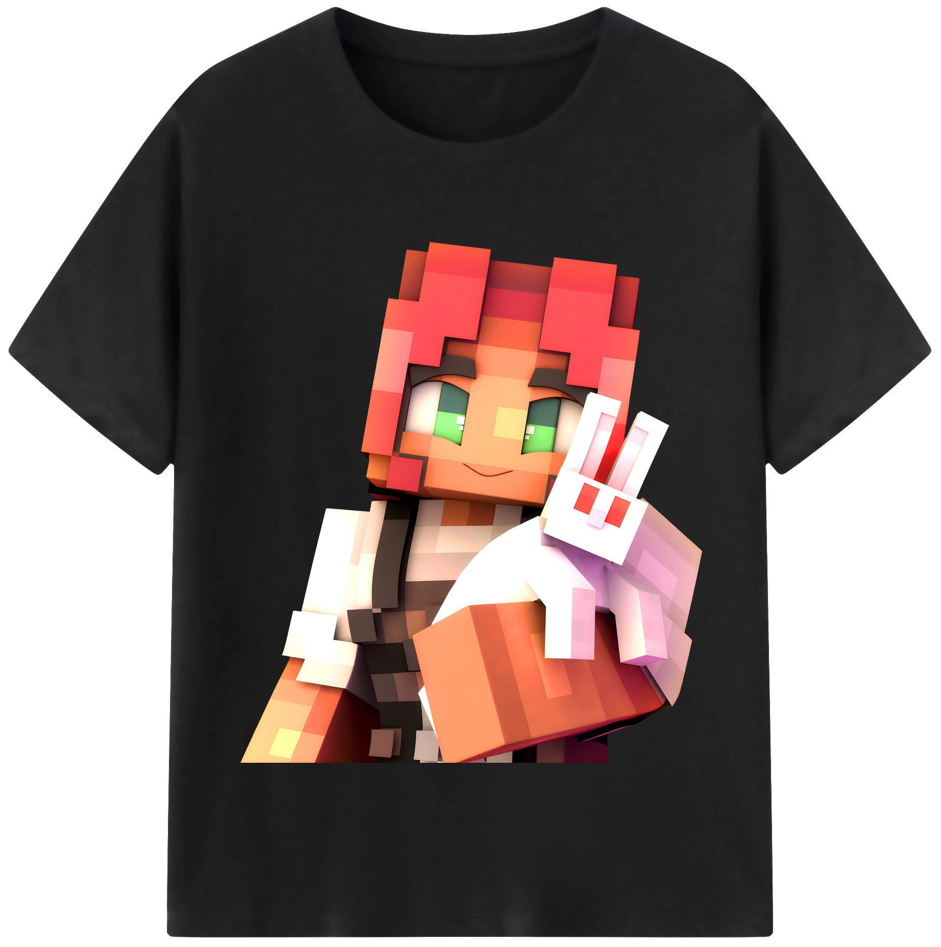 （画像用） マインクラフト ブロックの世界 Minecraft MC Block world レディースカジュアルプリントTシャツ（綿100％）