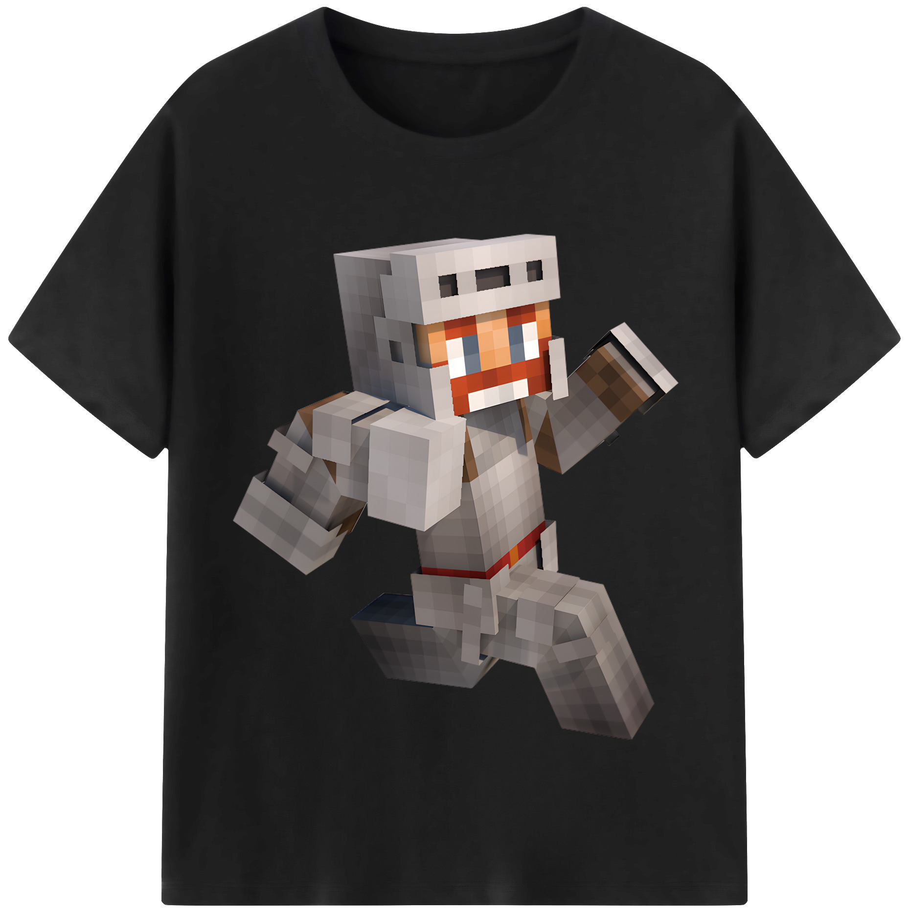 （画像用） マインクラフト ブロックの世界 Minecraft MC Block world レディースカジュアルプリントTシャツ（綿100％）