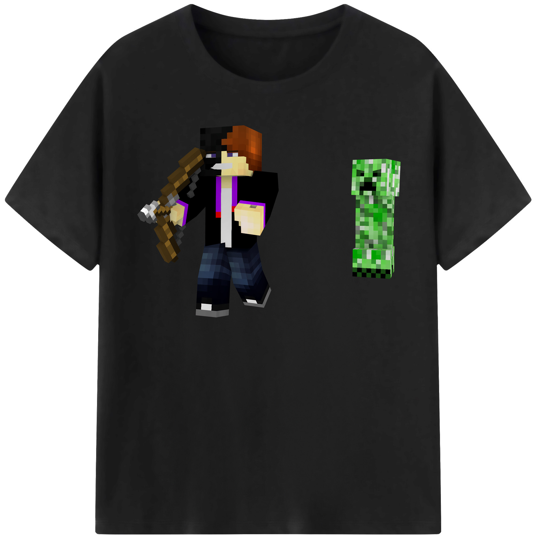 （画像用） マインクラフト ブロックの世界 Minecraft MC Block world レディースカジュアルプリントTシャツ（綿100％）