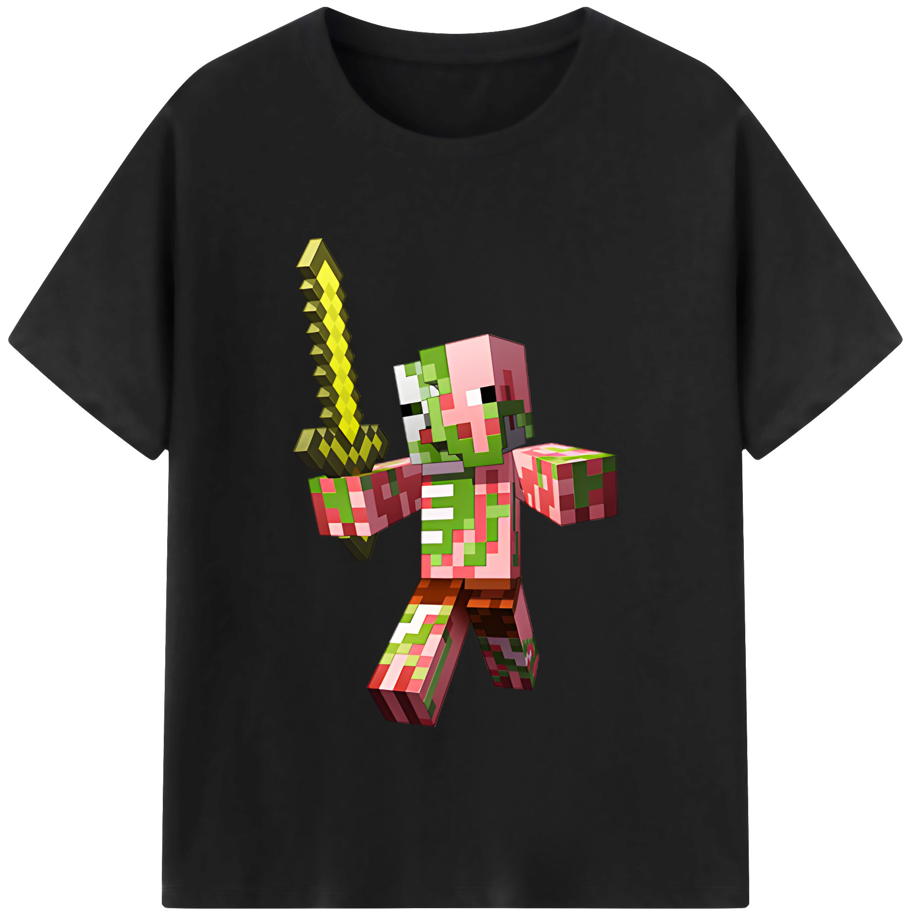 （画像用） マインクラフト ブロックの世界 Minecraft MC Block world レディースカジュアルプリントTシャツ（綿100％）