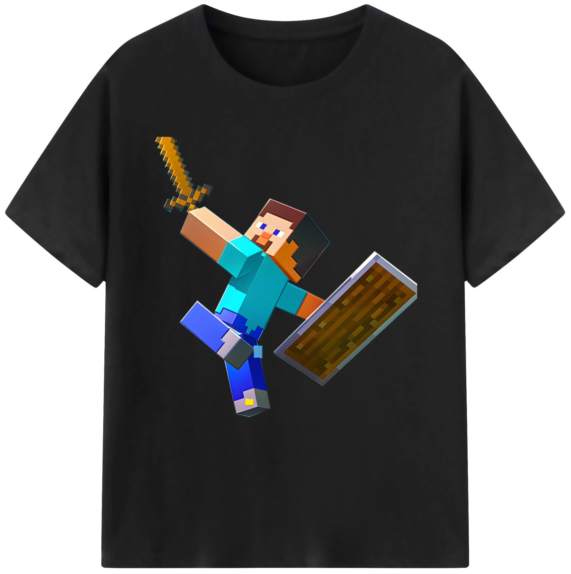 （画像用） マインクラフト ブロックの世界 Minecraft MC Block world レディースカジュアルプリントTシャツ（綿100％）