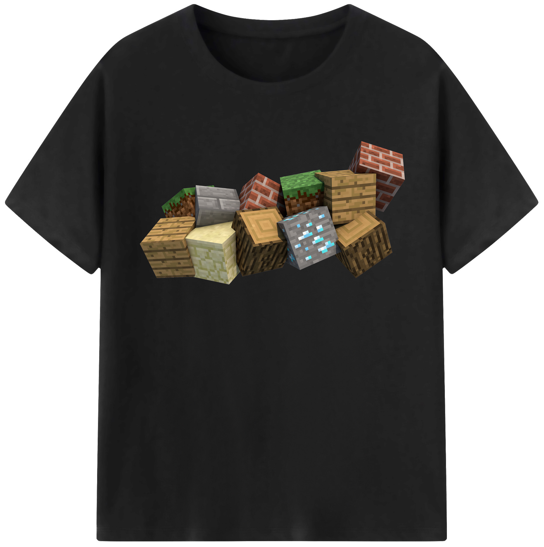 （画像用） マインクラフト ブロックの世界 Minecraft MC Block world レディースカジュアルプリントTシャツ（綿100％）