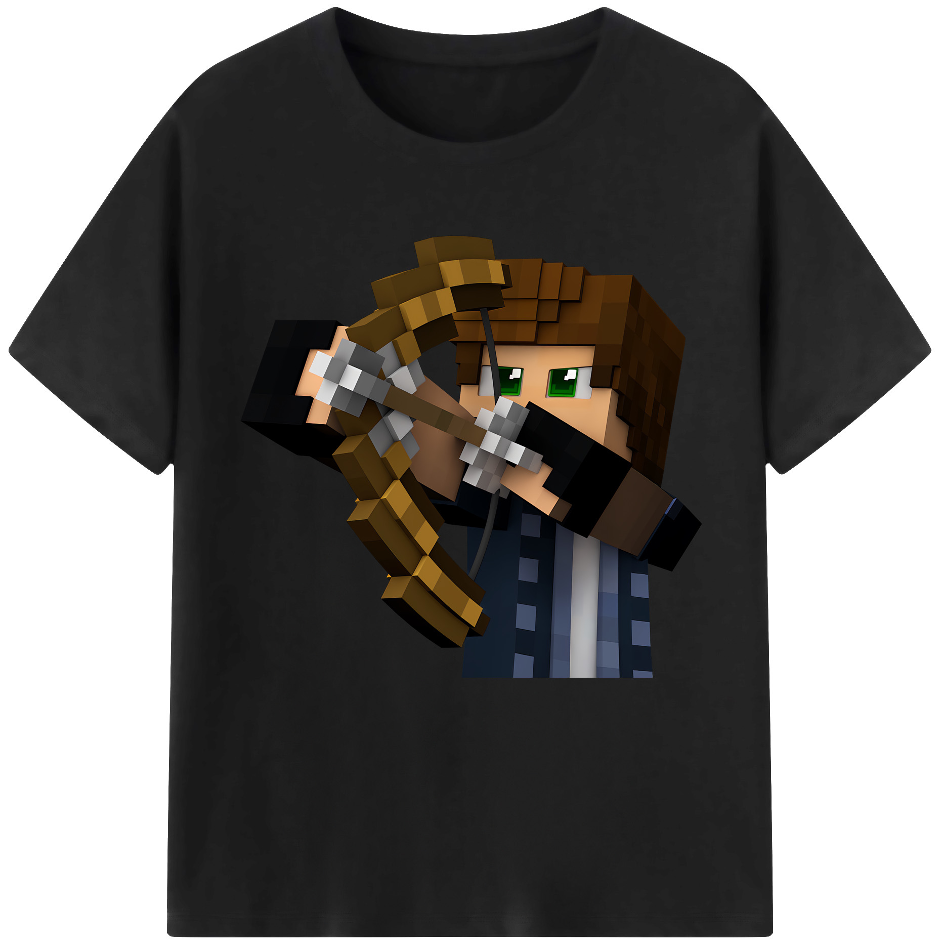 （画像用） マインクラフト ブロックの世界 Minecraft MC Block world レディースカジュアルプリントTシャツ（綿100％）