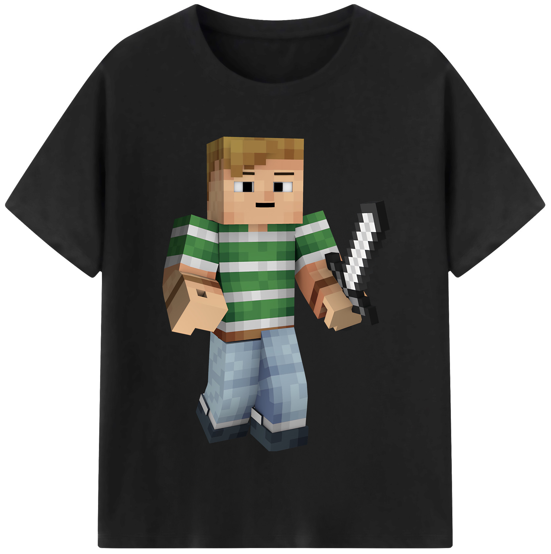 （画像用） マインクラフト ブロックの世界 Minecraft MC Block world レディースカジュアルプリントTシャツ（綿100％）