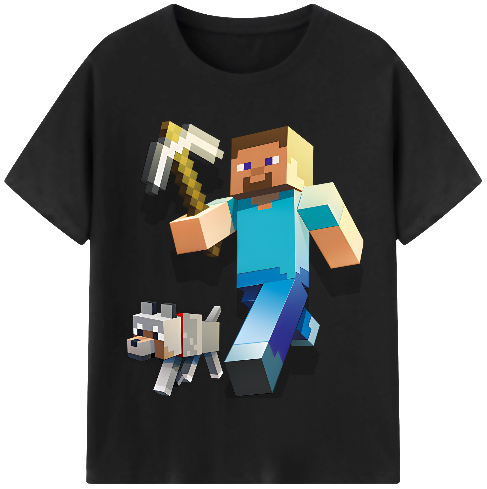 （画像用） マインクラフト ブロックの世界 Minecraft MC Block world レディースカジュアルプリントTシャツ（綿100％）
