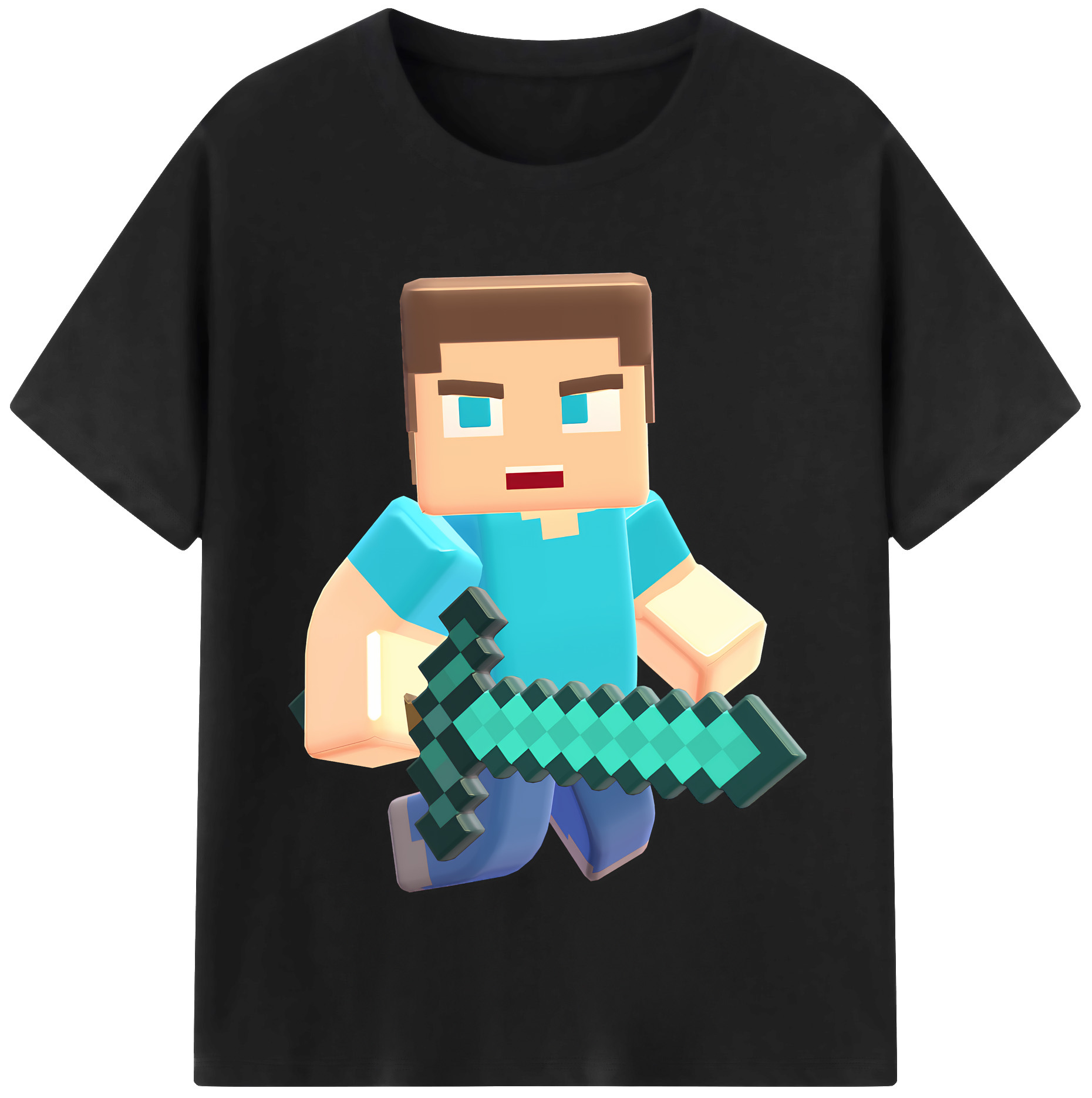 （画像用） マインクラフト ブロックの世界 Minecraft MC Block world レディースカジュアルプリントTシャツ（綿100％）