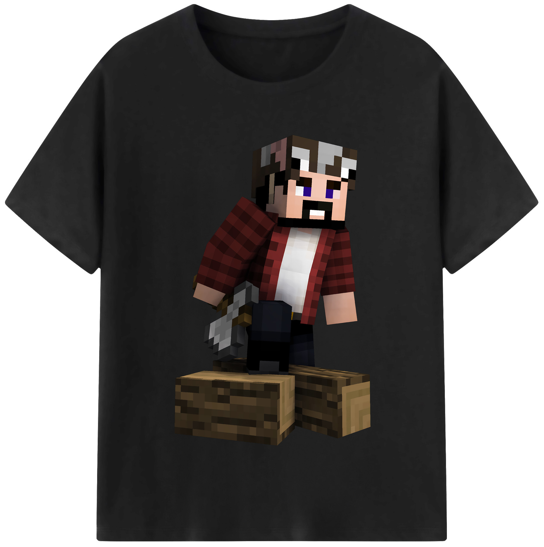 （画像用） マインクラフト ブロックの世界 Minecraft MC Block world レディースカジュアルプリントTシャツ（綿100％）