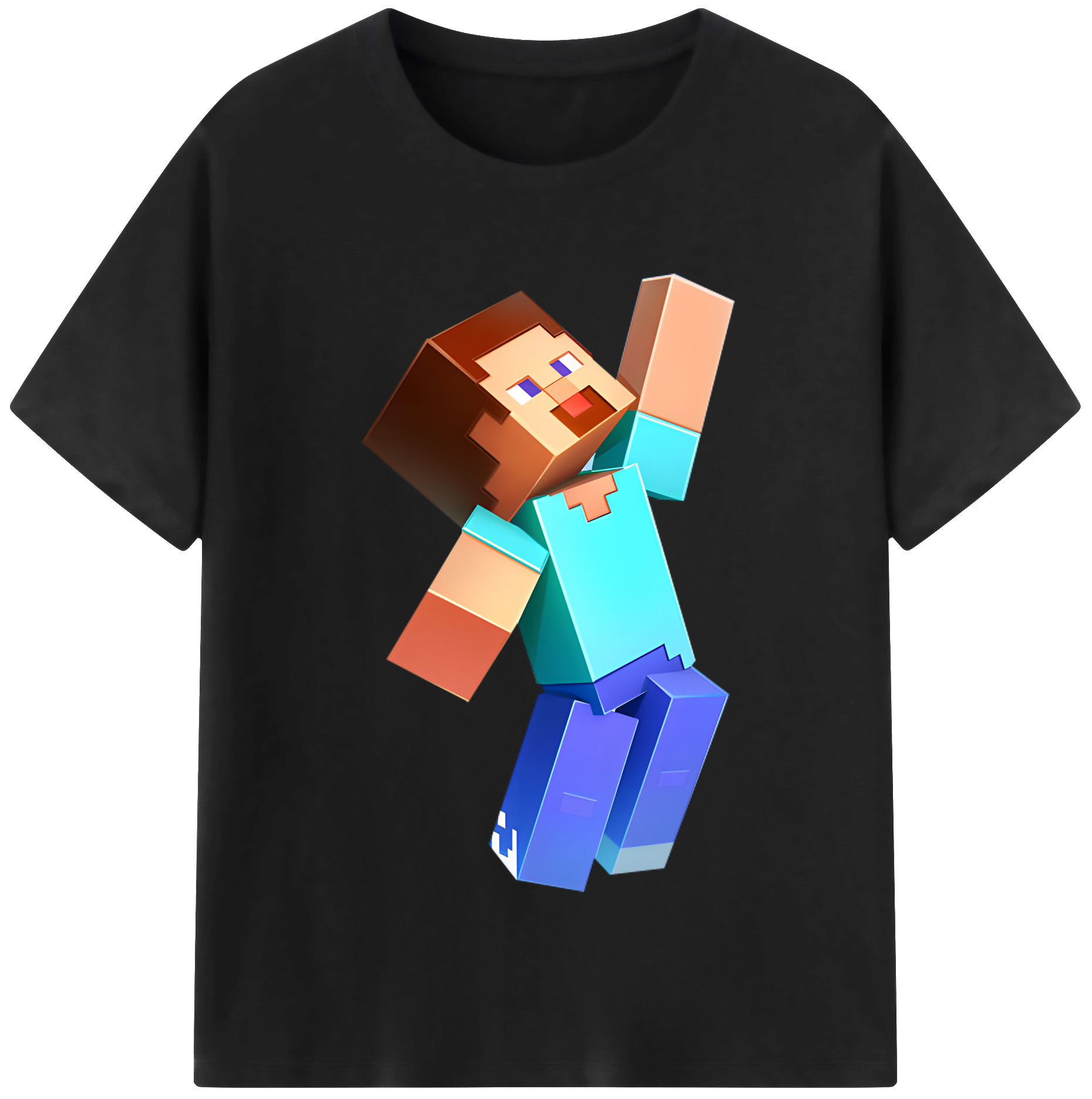 （画像用） マインクラフト ブロックの世界 Minecraft MC Block world レディースカジュアルプリントTシャツ（綿100％）